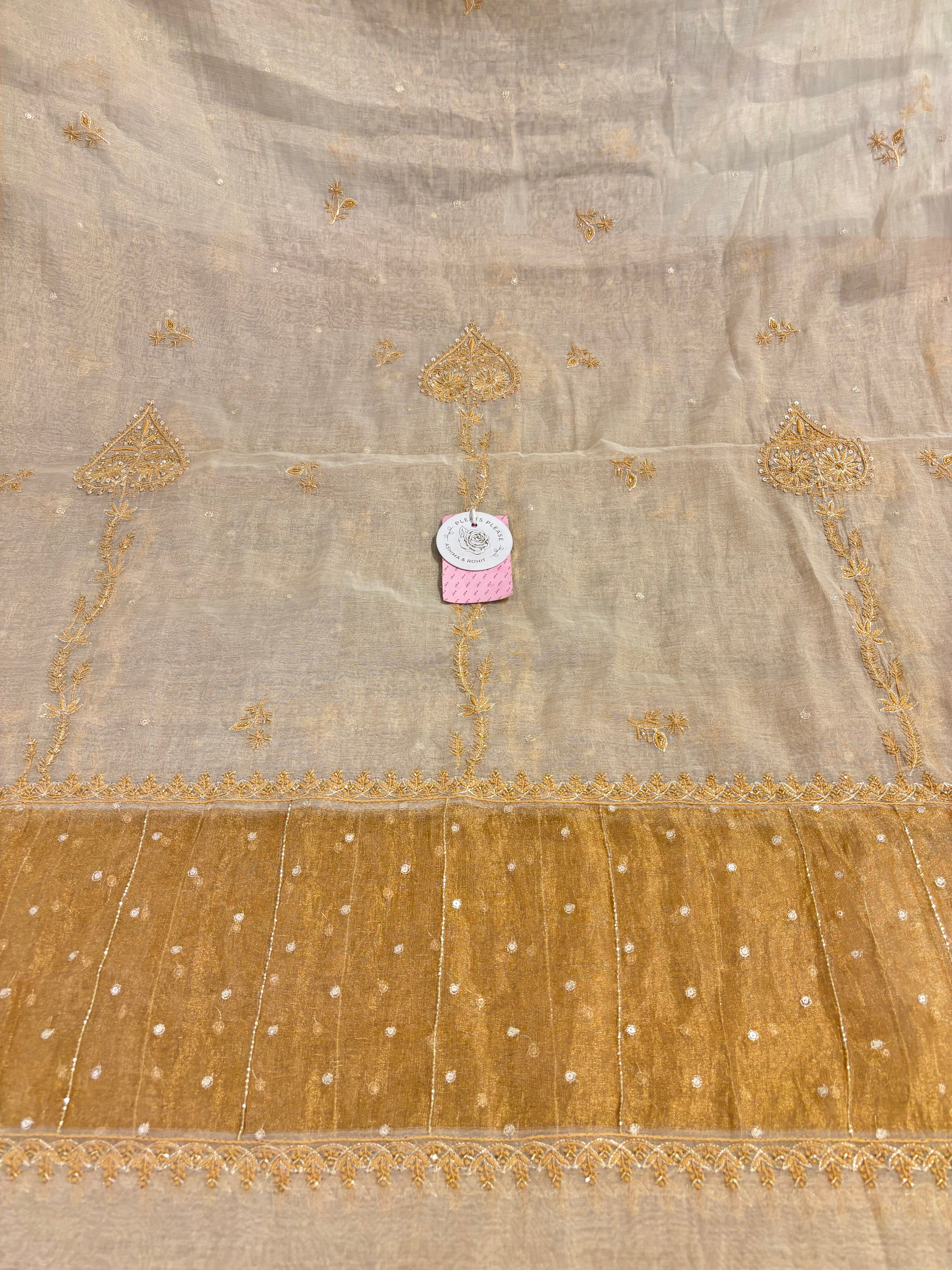 Dyeable Pure Tissue Chikankari Kurta & Dupatta