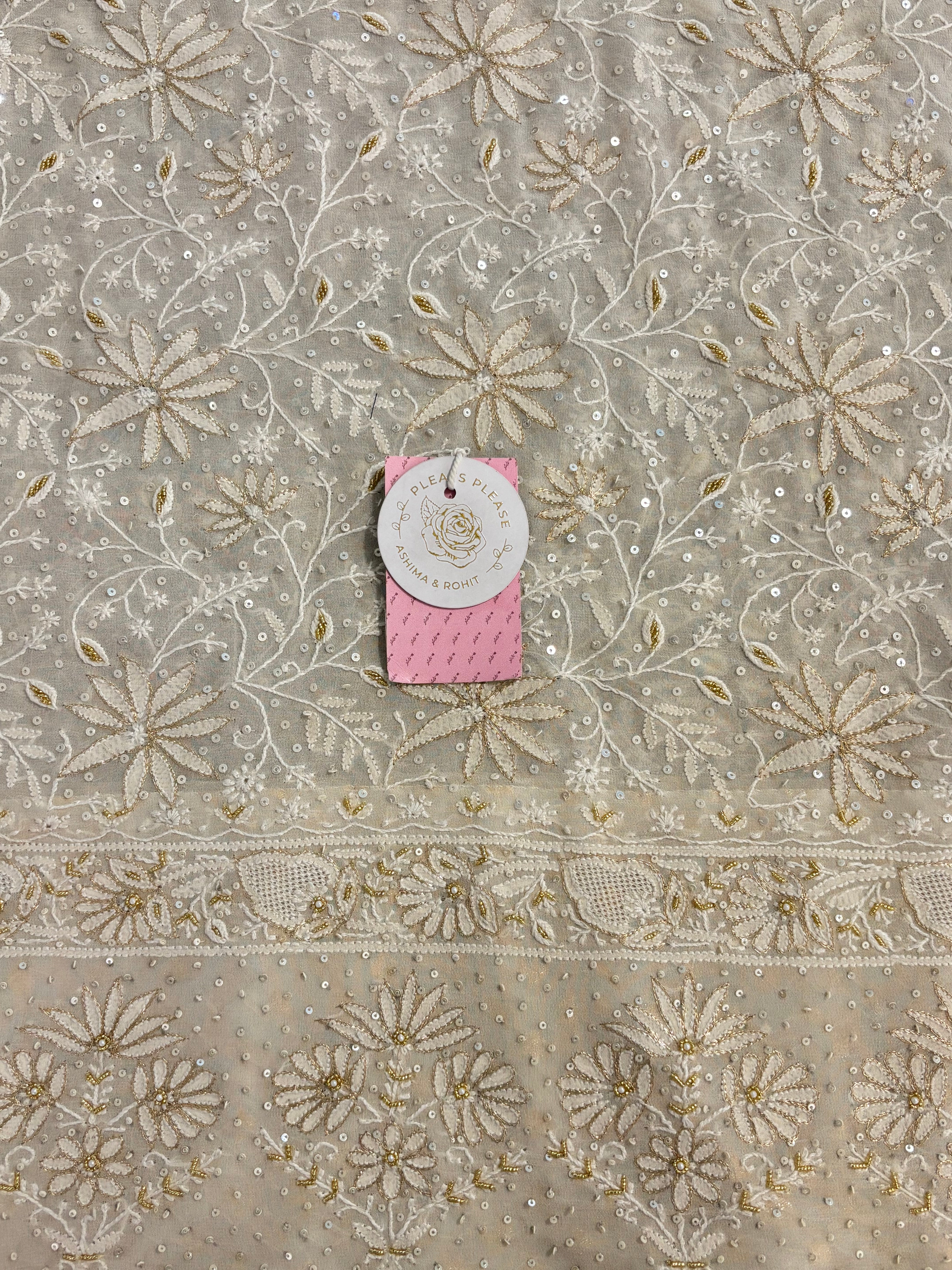 Dyeable Pure & Premium Georgette Chikankari Dupatta