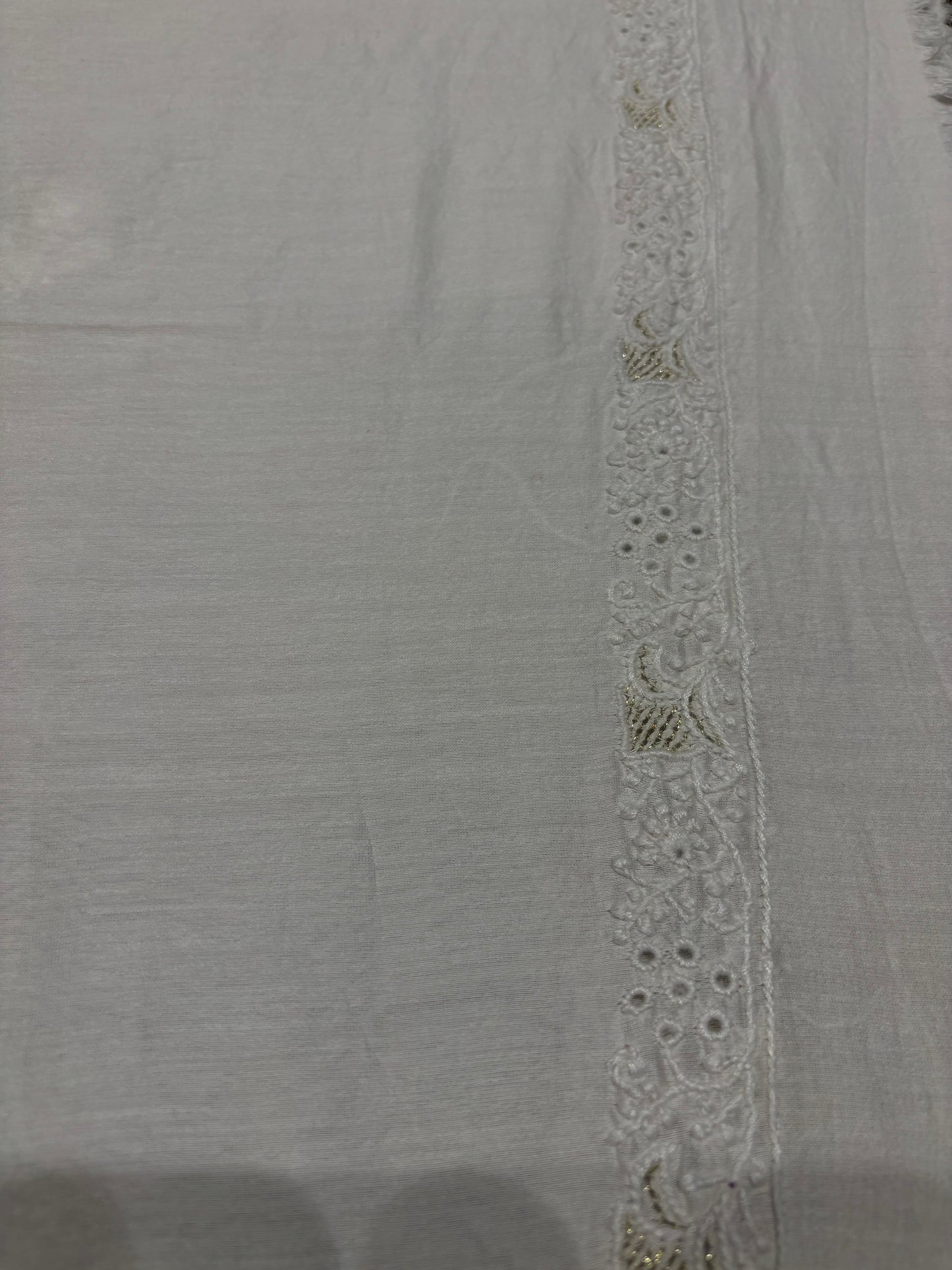 Dyeable Silk Chikankari Men's Kurta