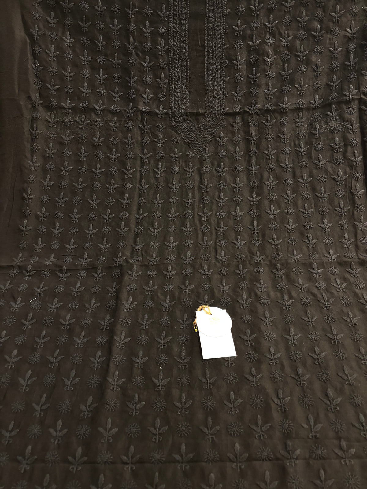 Black Chanderi Men’s Chikankari Kurta
