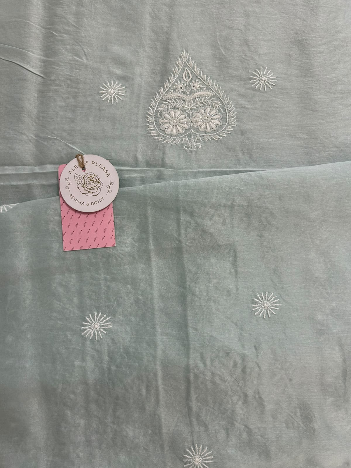 Mint Green Chanderi Silk Chikankari Men’s Kurta