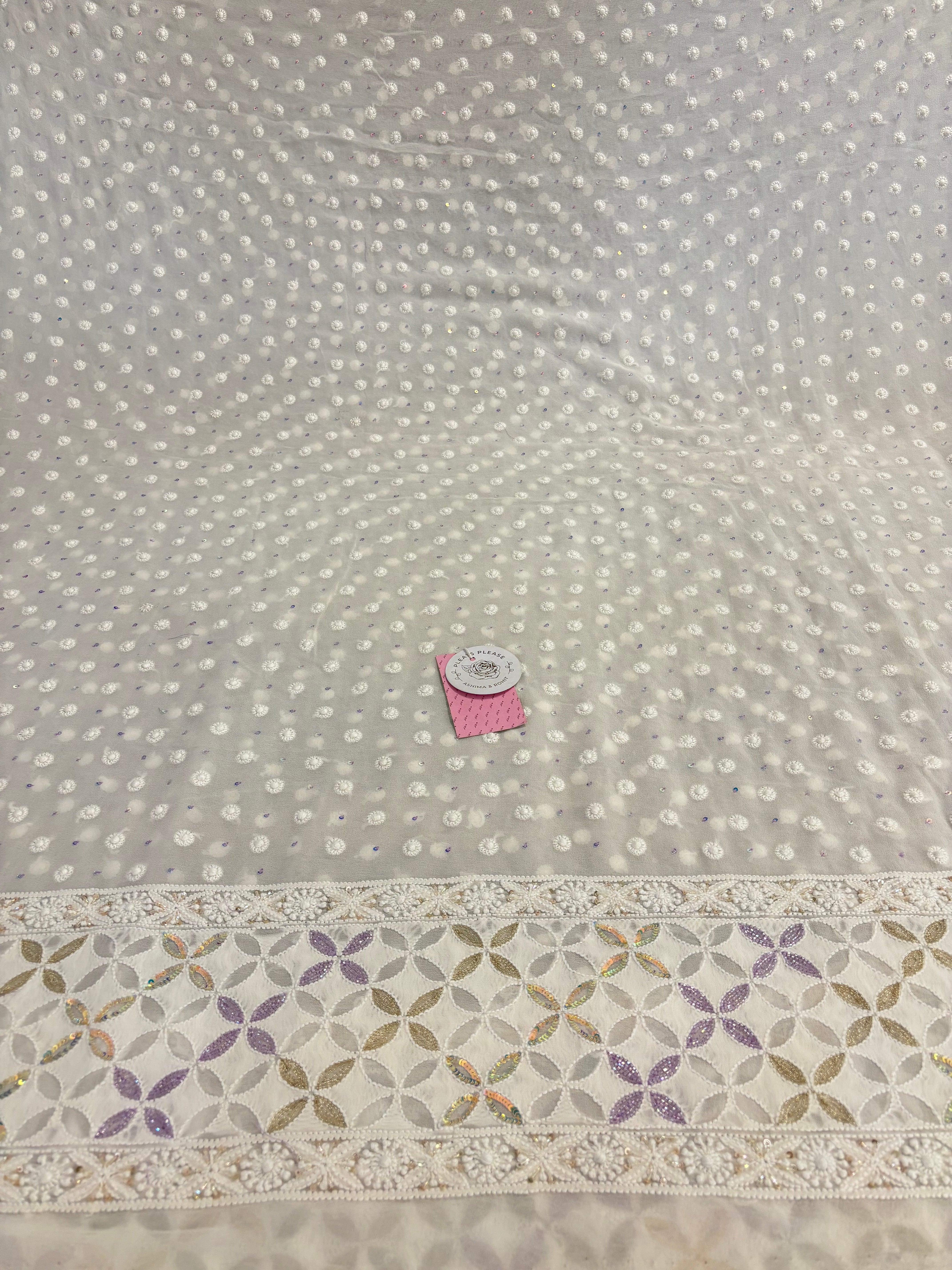 Dyeable Pure & Premium Georgette Chikankari Kurta & Dupatta