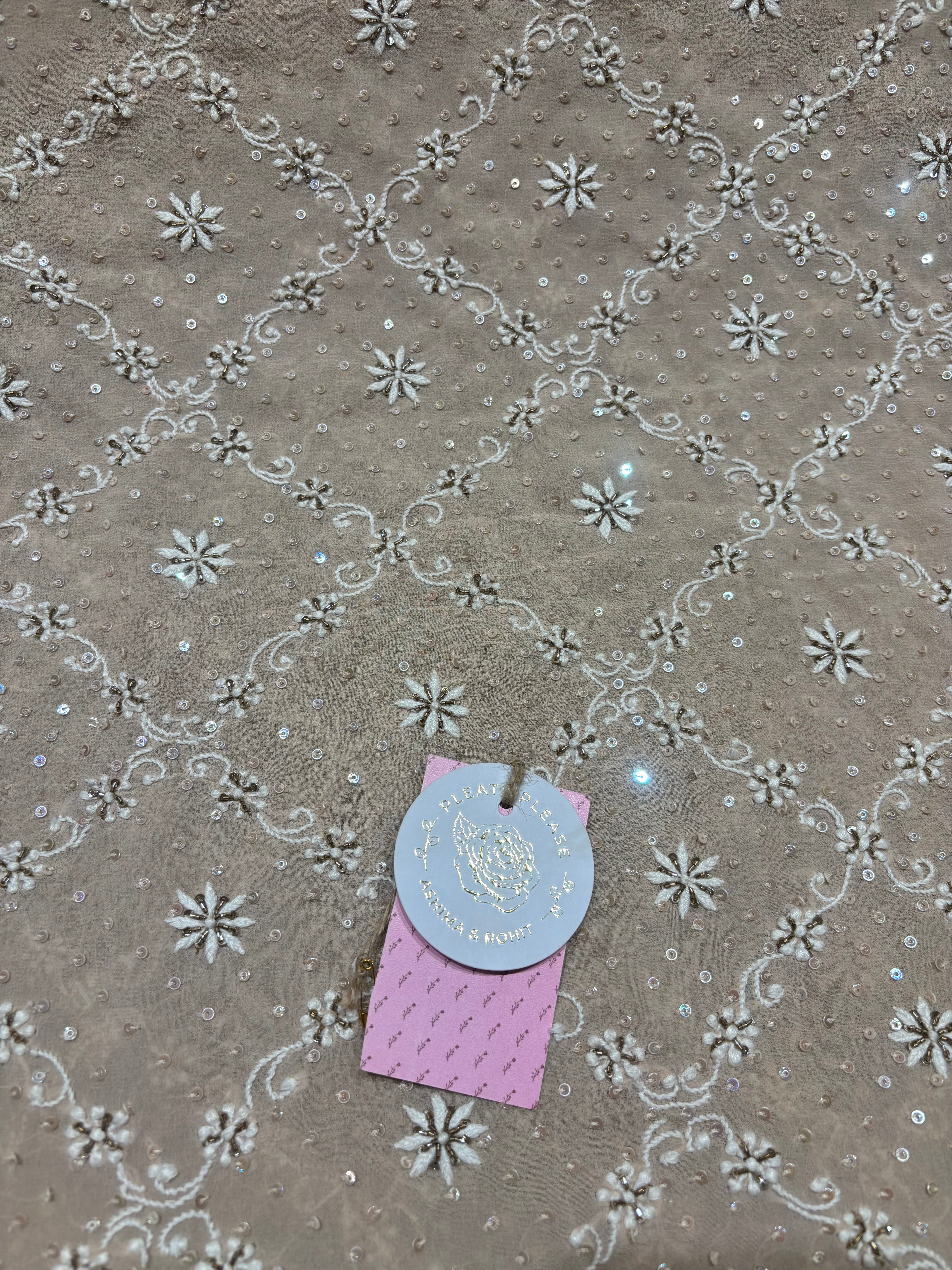 Champagne Pure and Premium Georgette Chikankari Dupatta