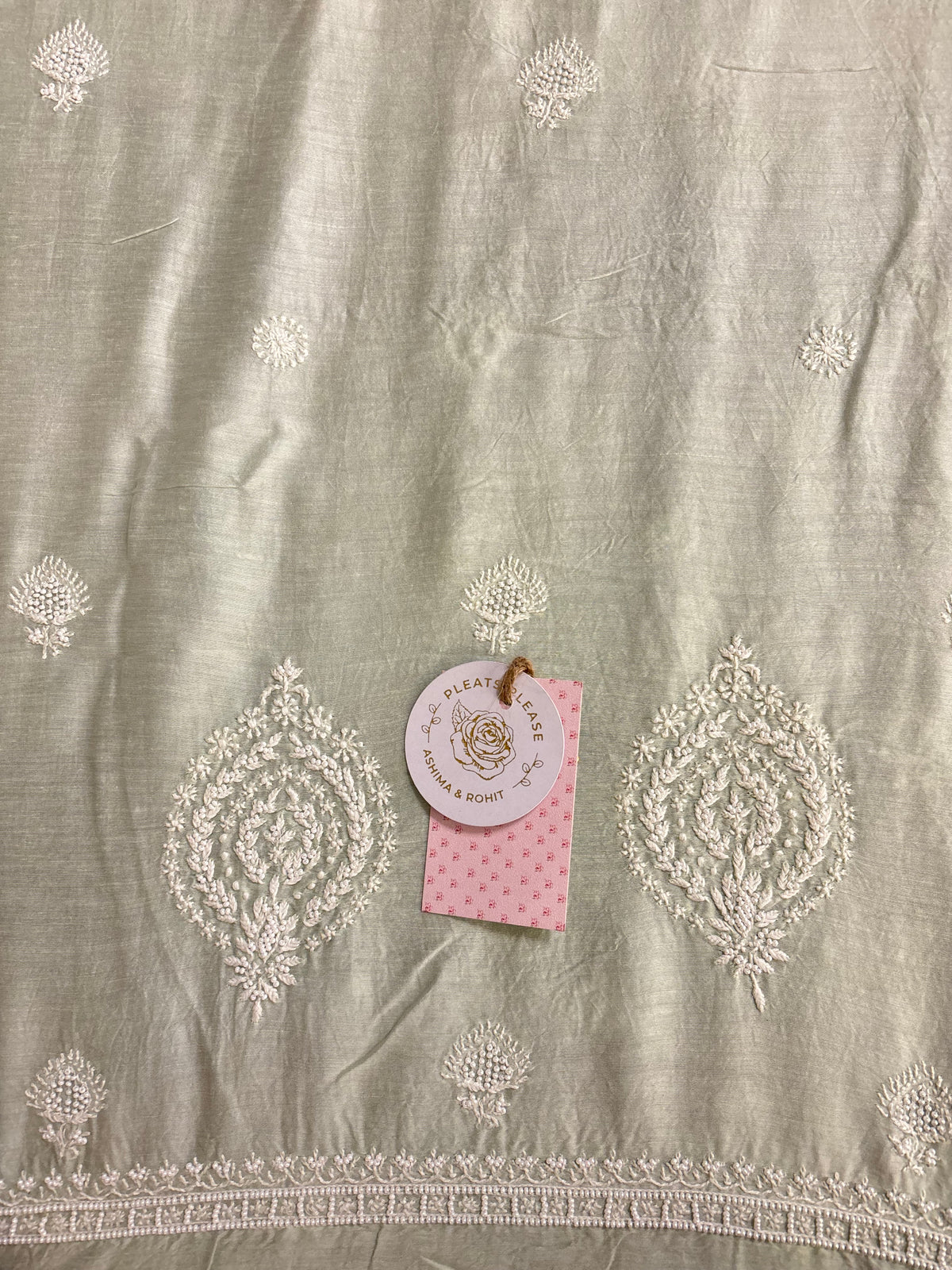 Mint Green Chanderi Silk Chikankari Men’s Kurta