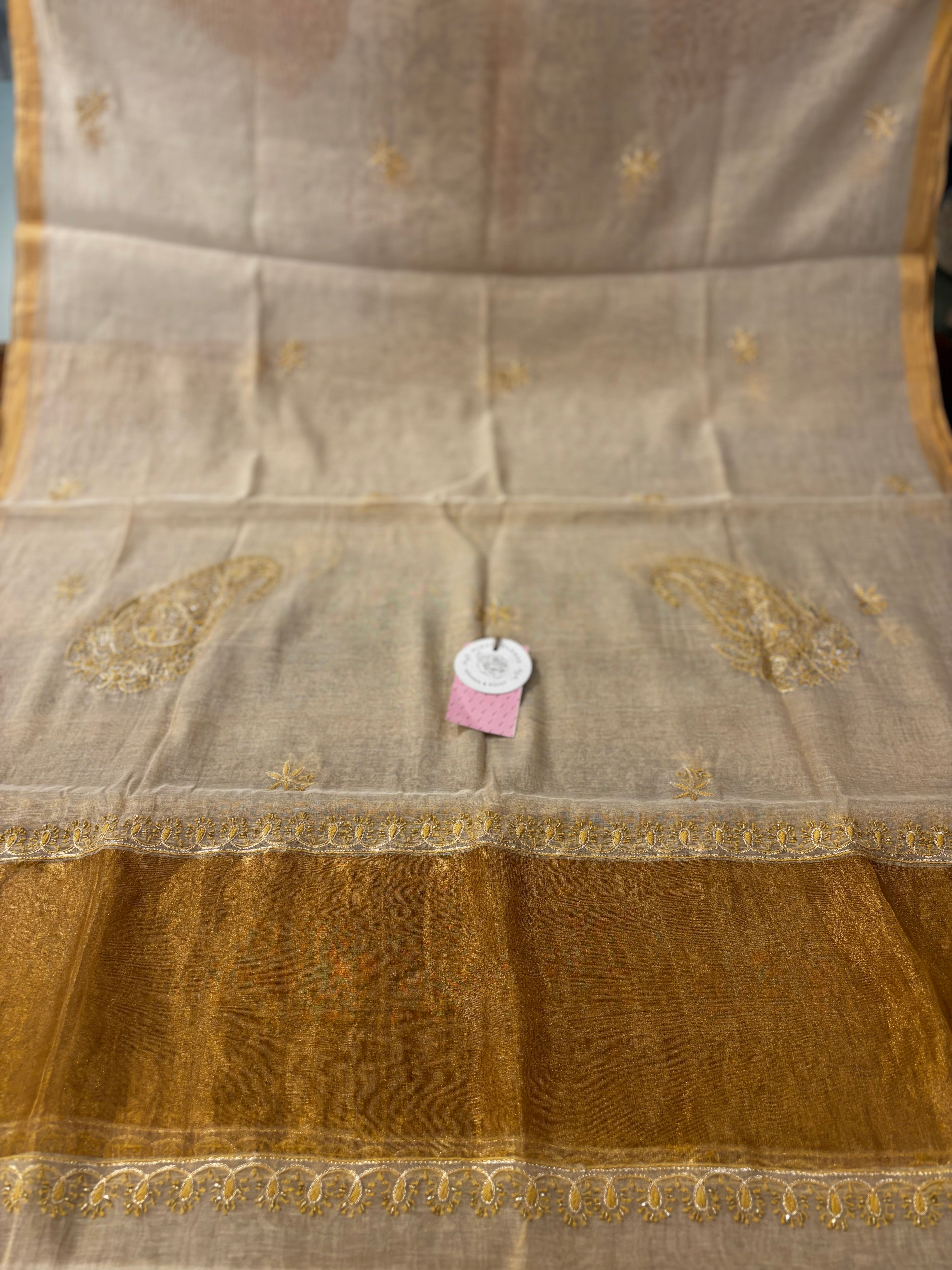 Dyeable Pure & Premium Tissue Heavy Jaal Chikankari Kurta & Dupatta