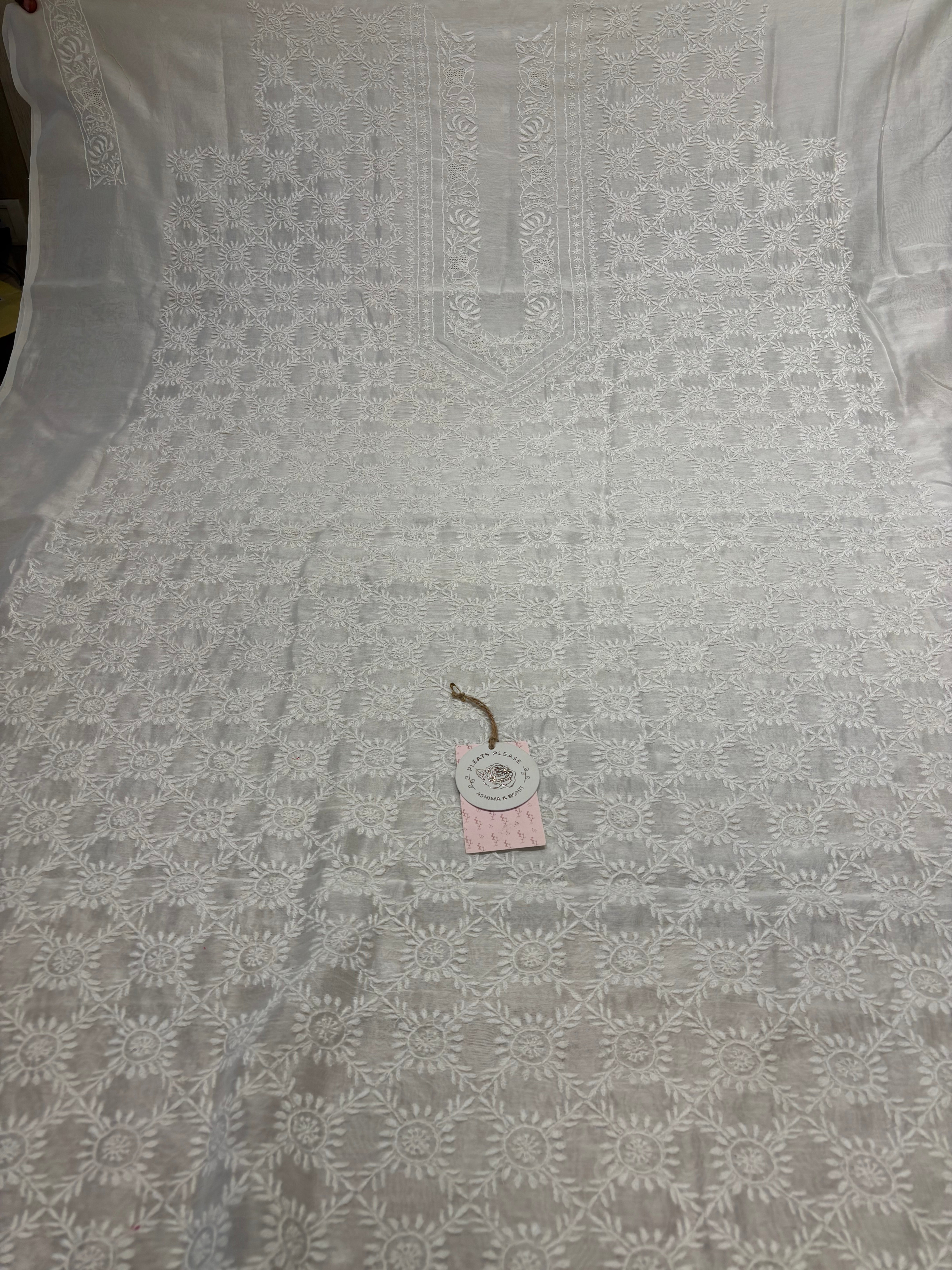 Dyeable Chanderi Silk Chikankari Men’s kurta