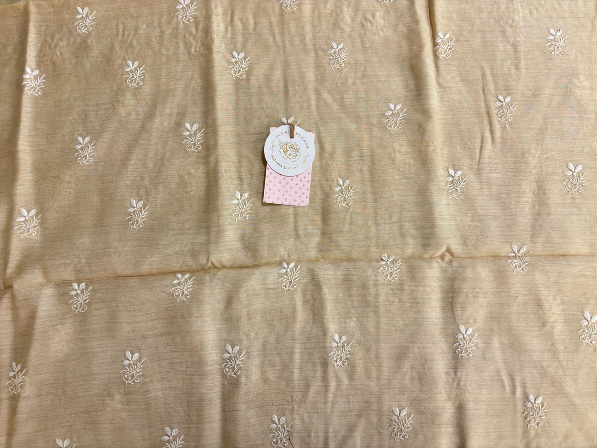 Dyeable Monga Silk Chikankari Men’s Kurta
