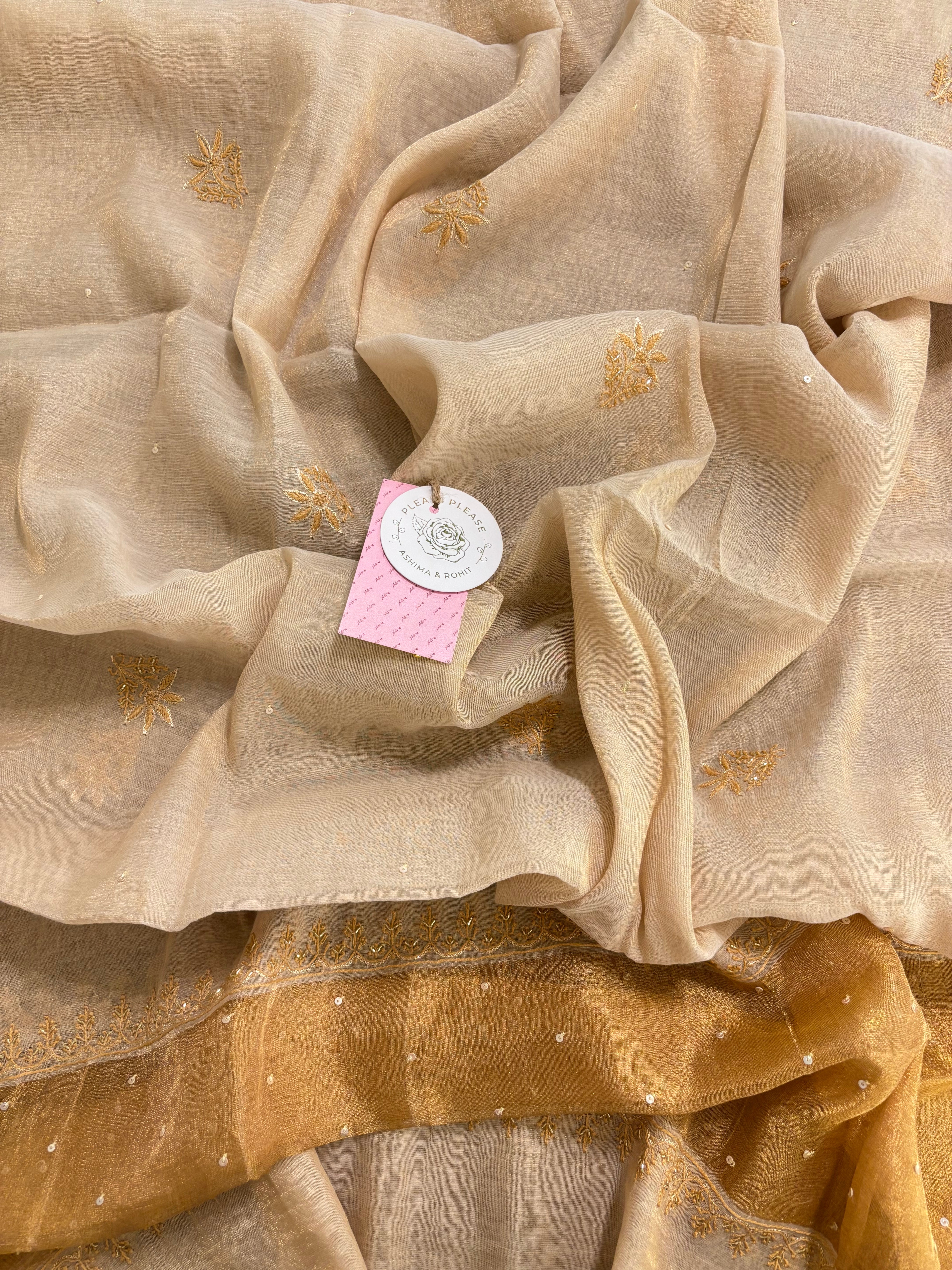 Dyeable Pure Tissue Heavy Jaal Chikankari Kurta & Dupatta