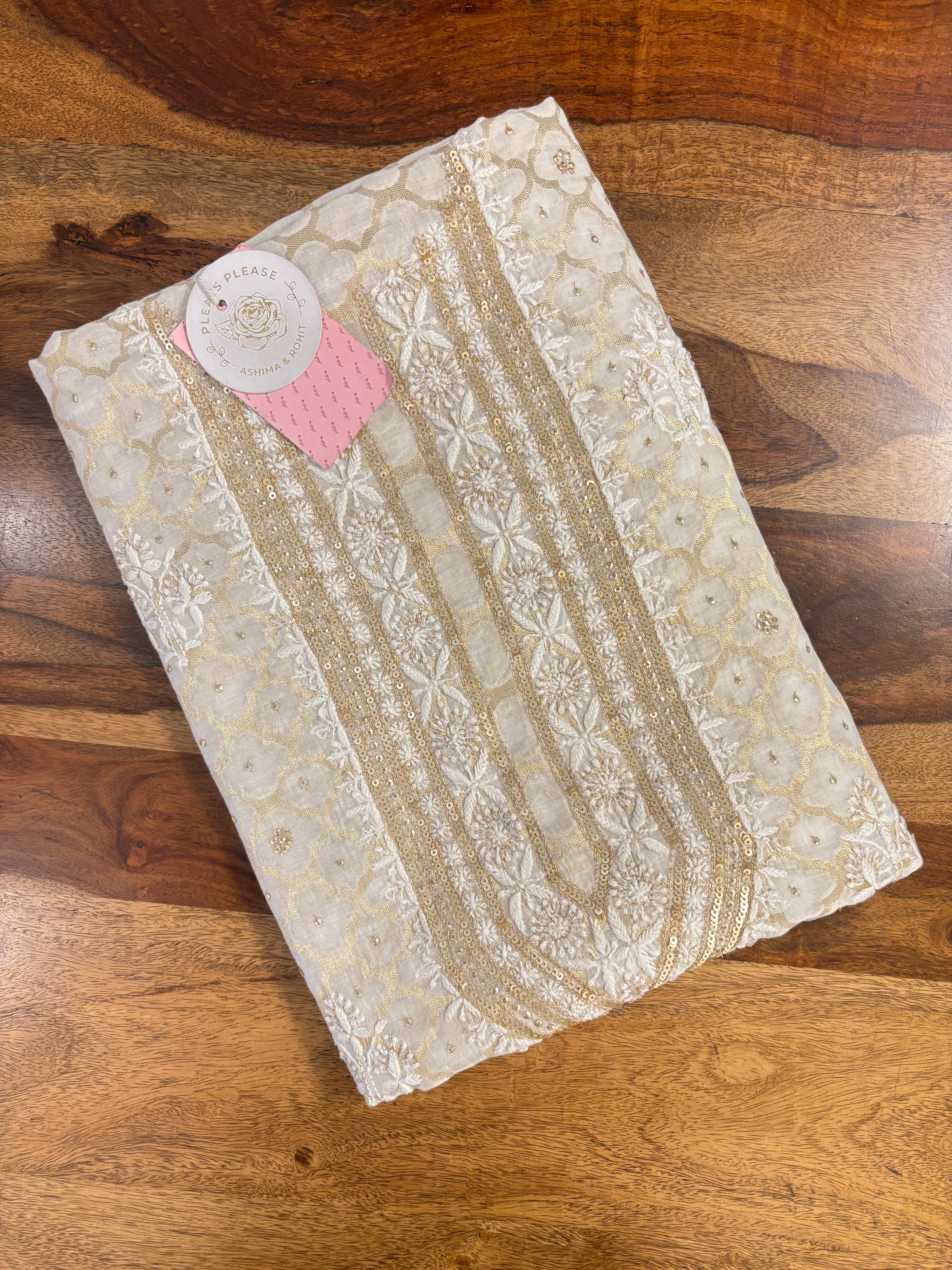 Dyeable Pure Chanderi Silk Men’s Chikankari Kurta