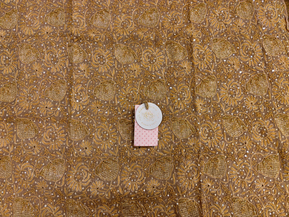 Antique Beige Pure & Premium Tissue Chikankari Kurta & Dupatta