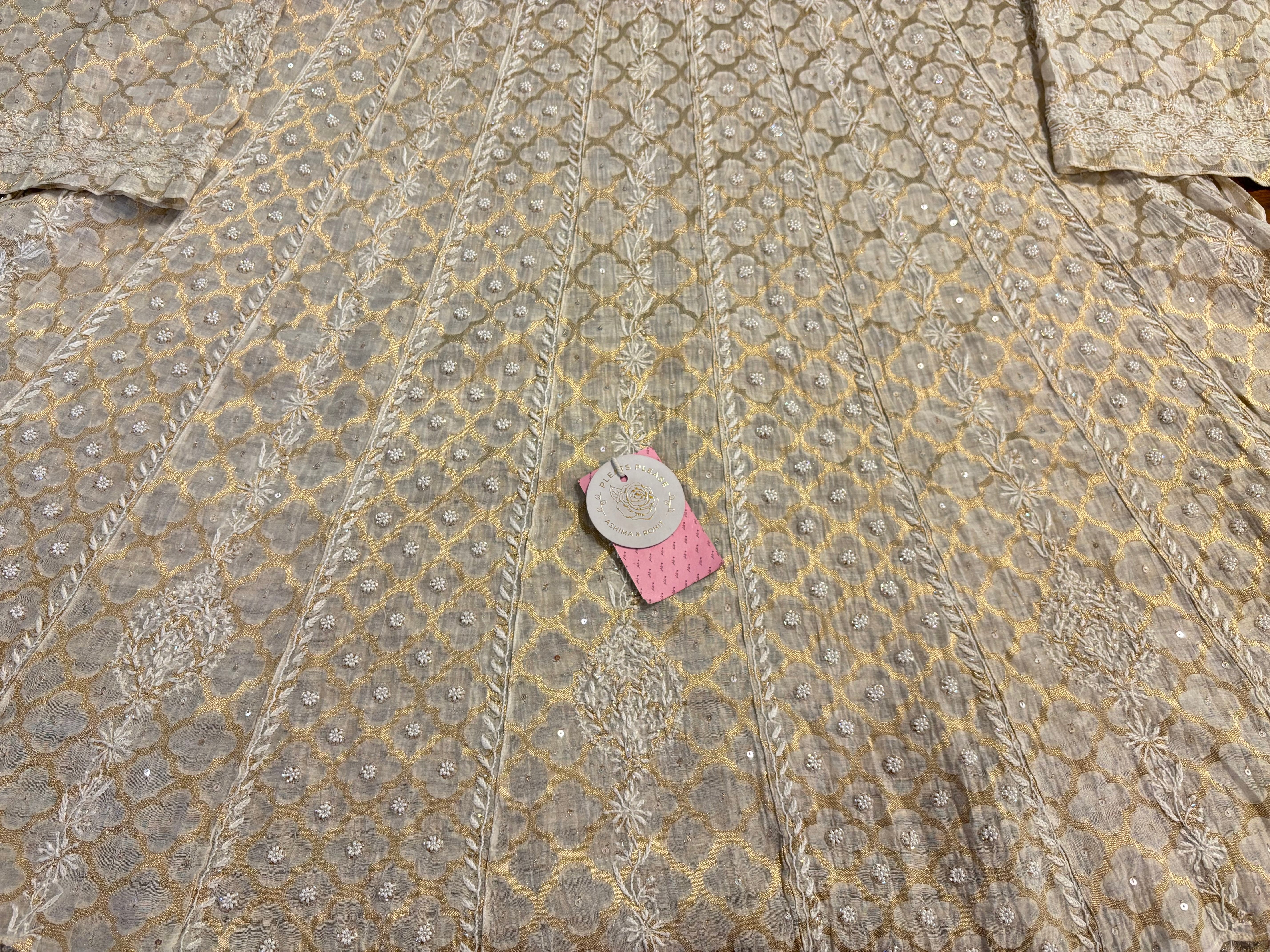 Dyeable Pure Chanderi Chikankari Co-Ord Set