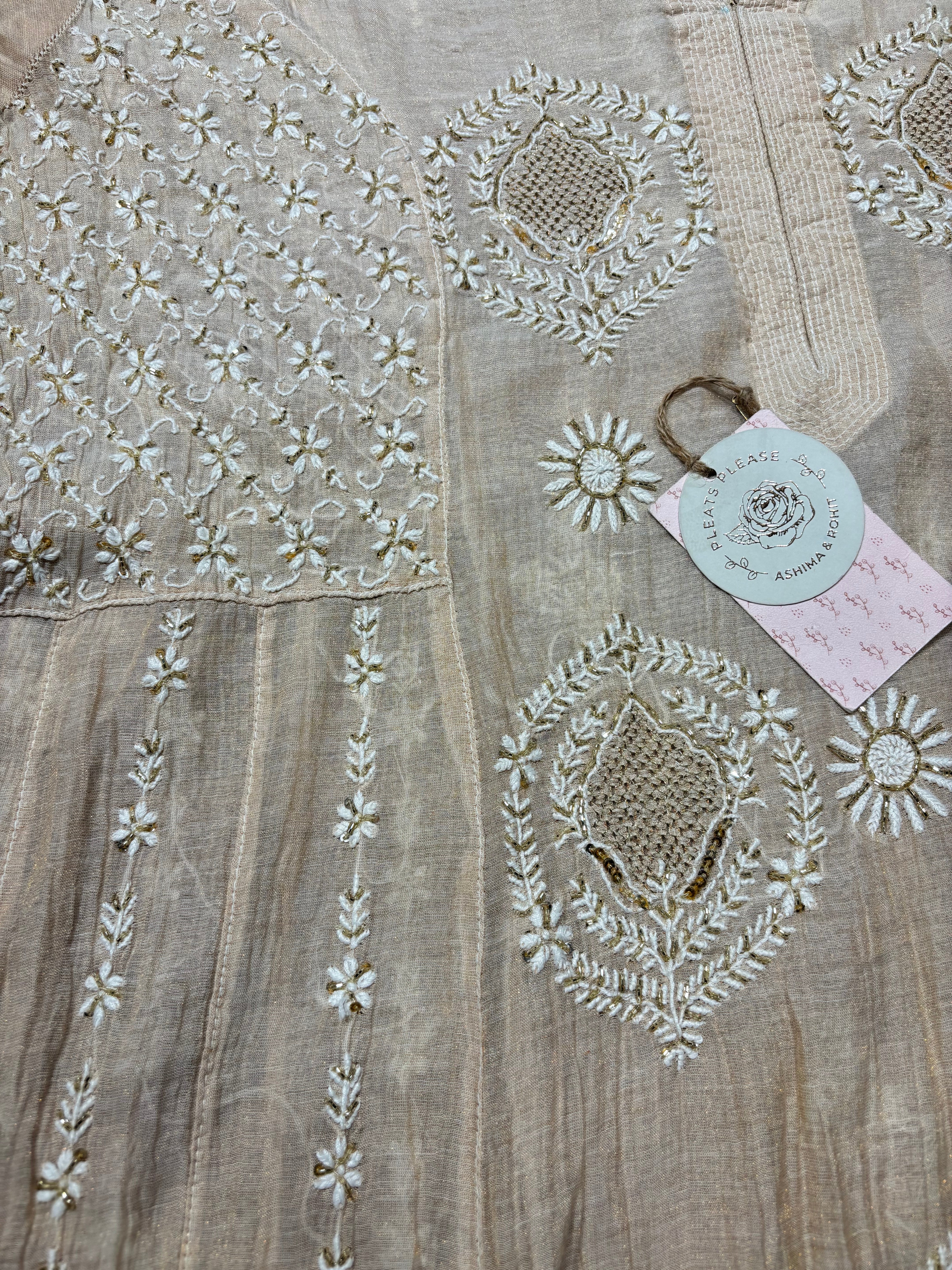 Dyeable Pure & Premium Tissue Chikankari Anarkali & Dupatta Set