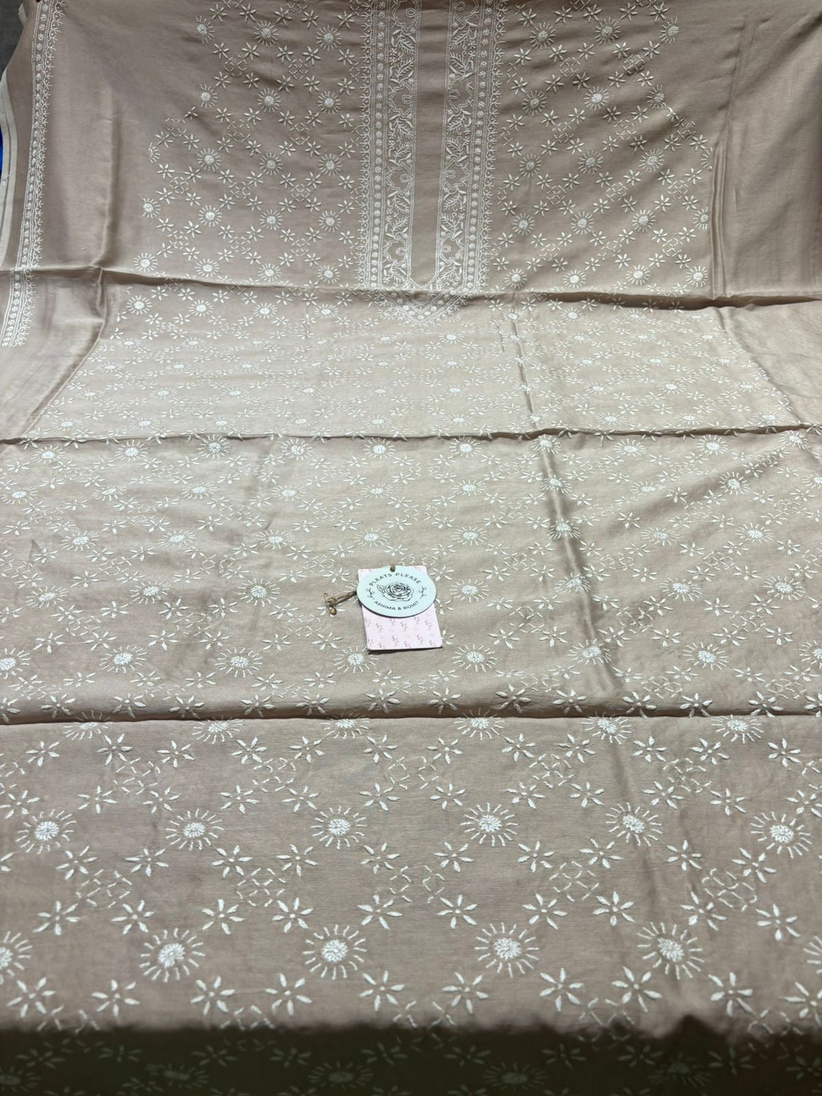 Hazelnut Brown Chanderi Silk Chikankari Men’s Kurta