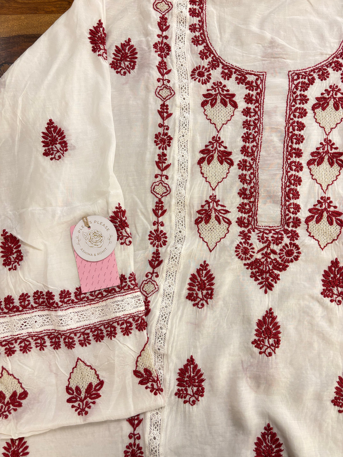 Dyeable Muslin Chikankari Kurta & Dupatta