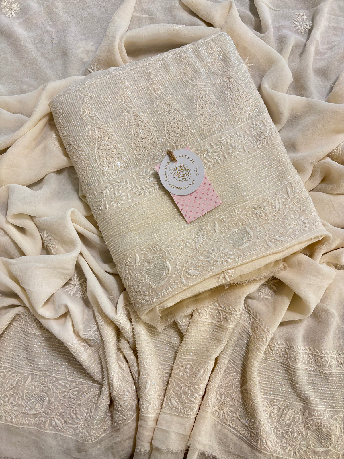 Dyeable Pure Georgette Chikankari Kurta & Dupatta