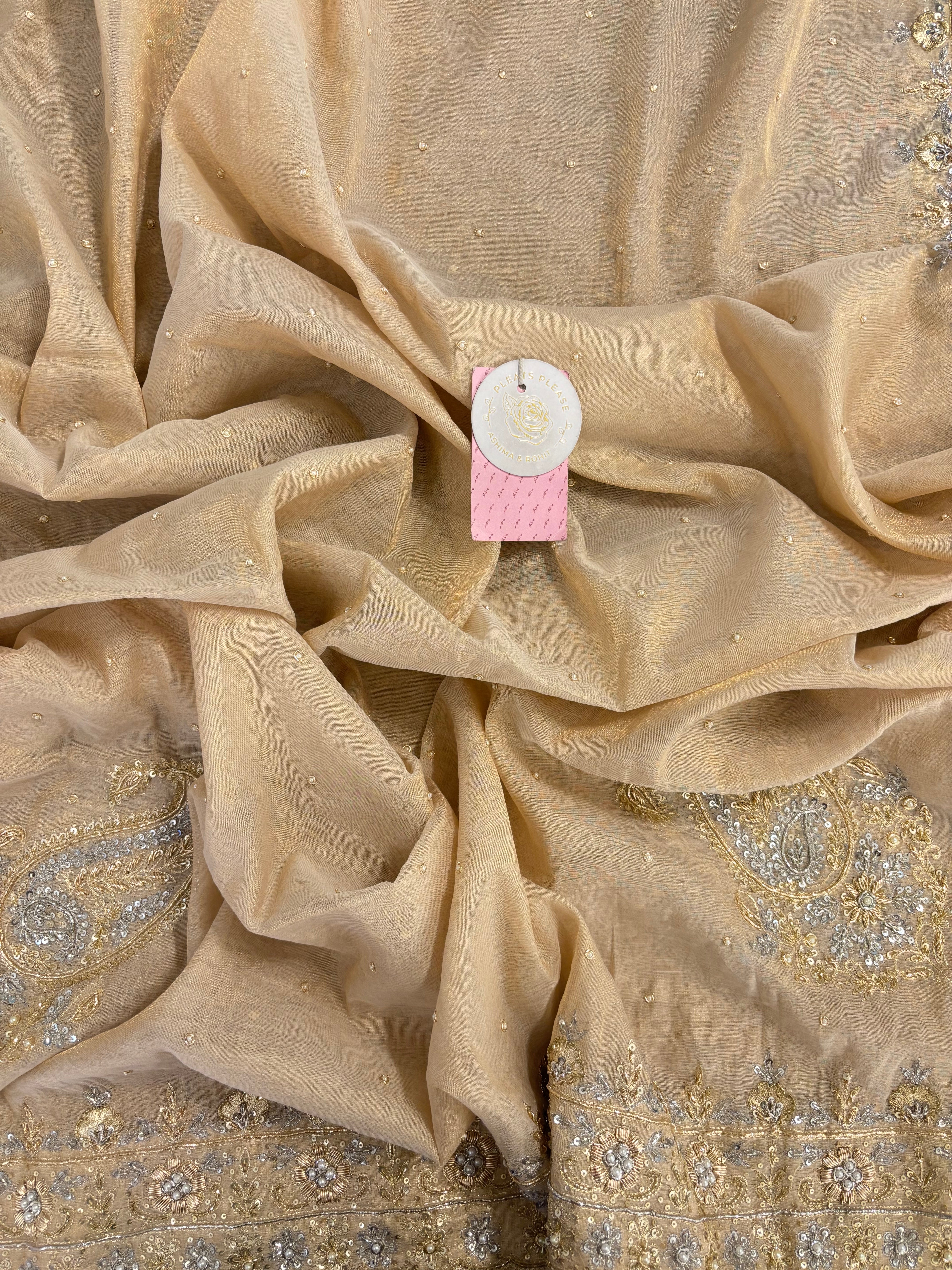 Dyeable Pure & Premium Tissue Zardozi Dupatta