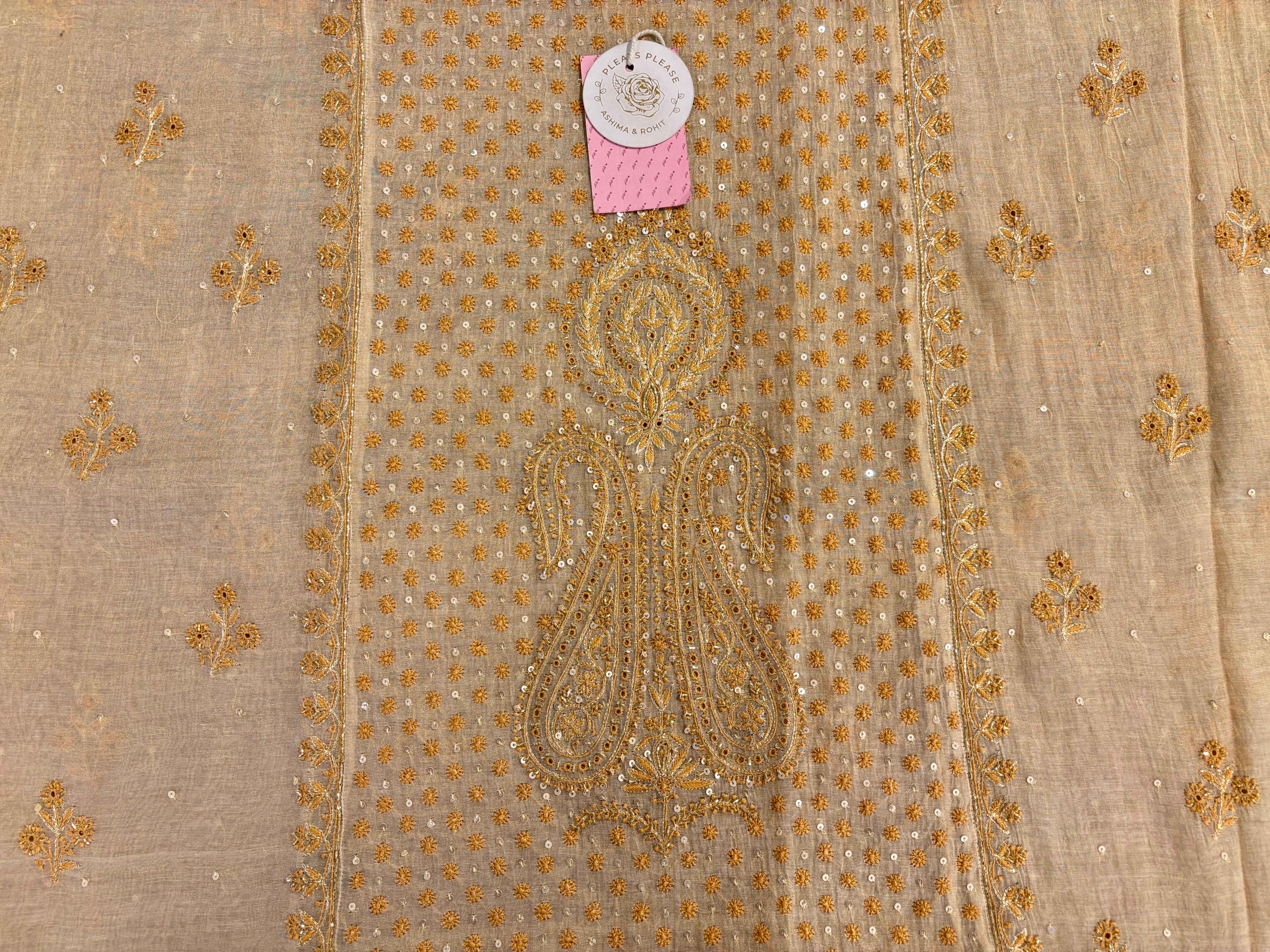 Dyeable Pure Tissue Chikankari Kurta & Dupatta