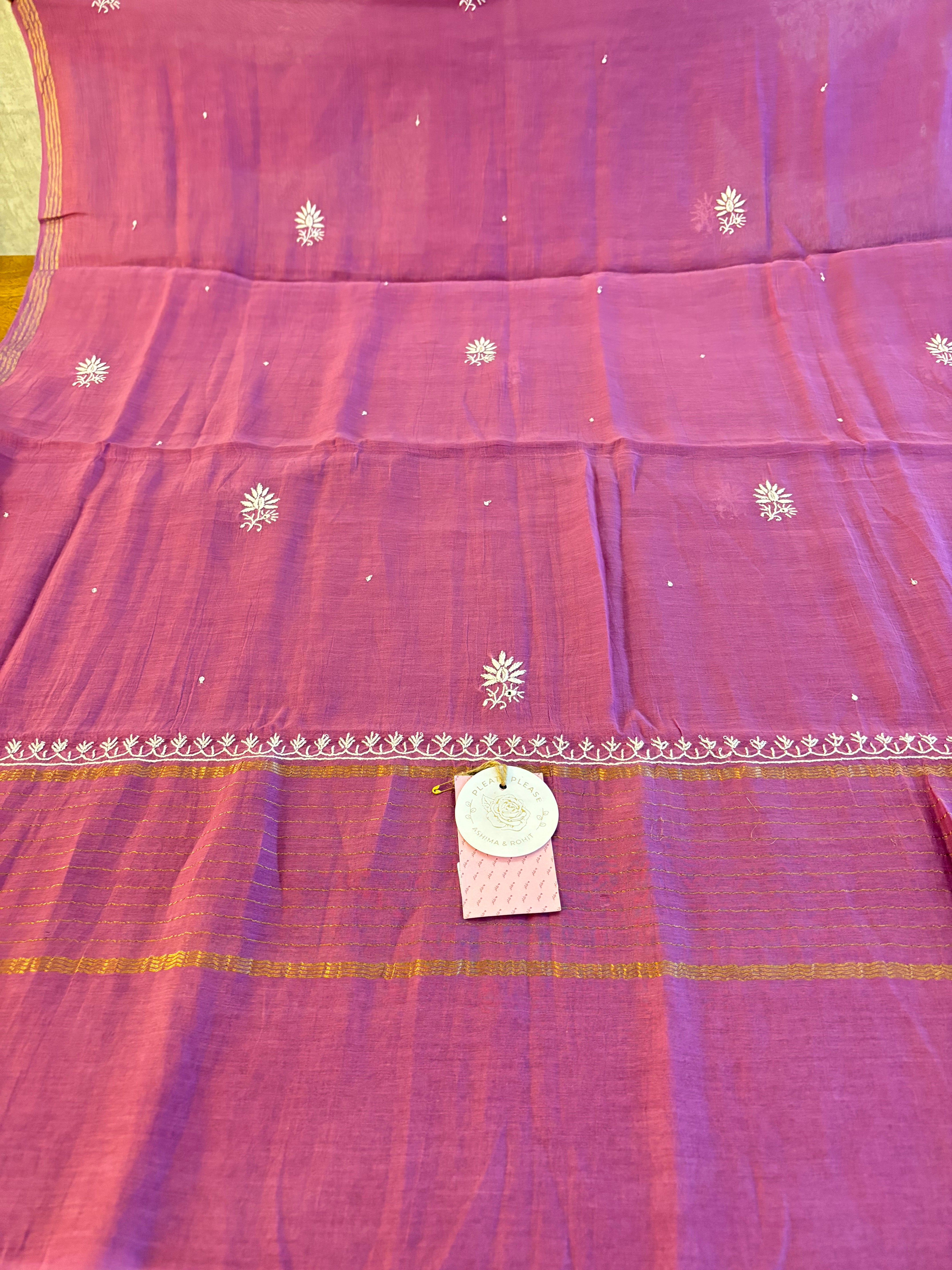 Orchid Purple Chanderi Chikankari Kurta & Dupatta