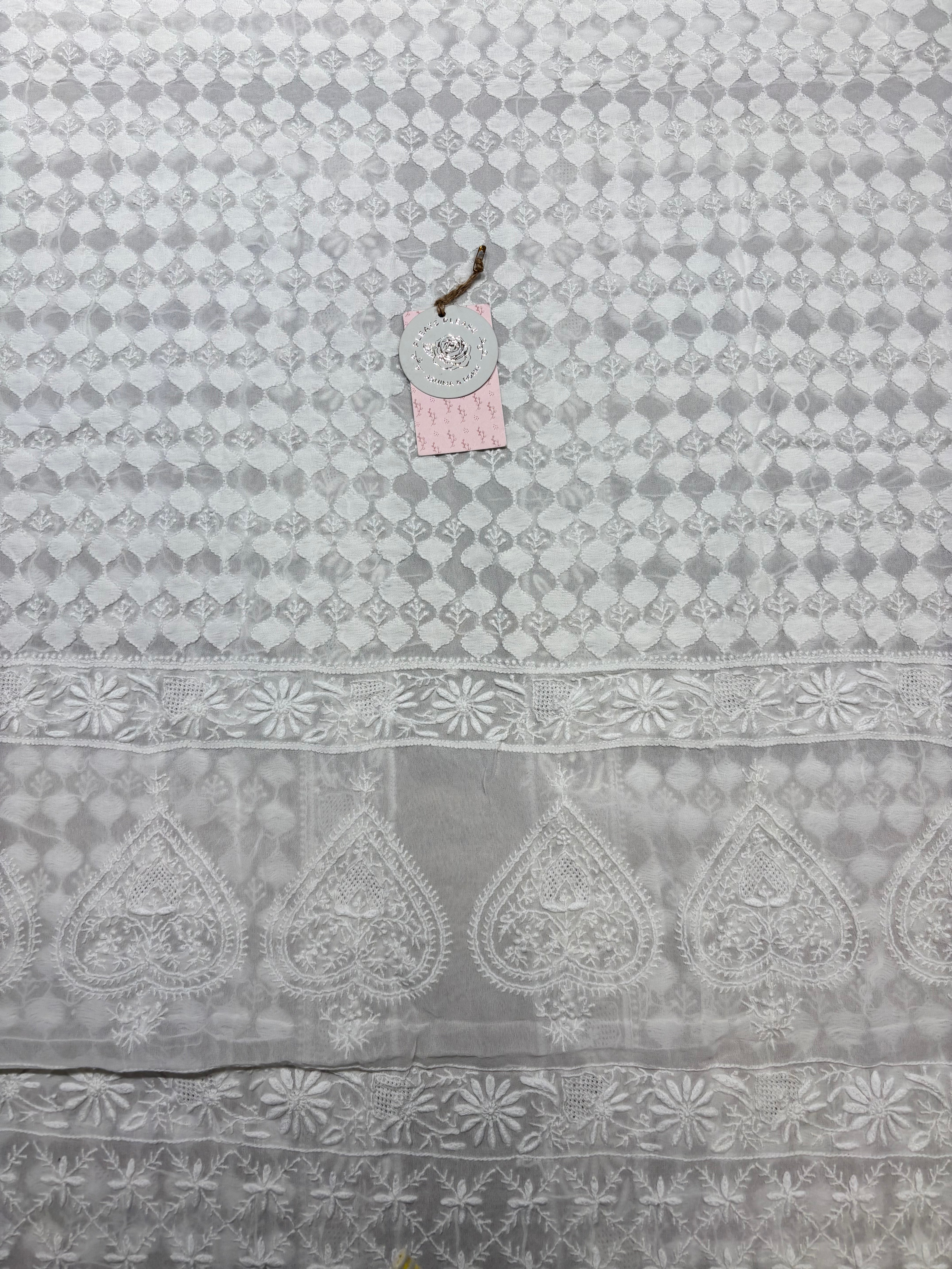 Dyeable Pure and Premium Georgette Chikankari Sherwani