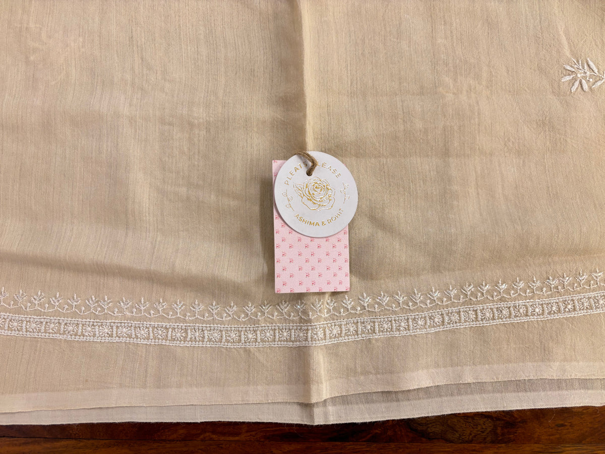 Dyeable Monga Silk Men’s Chikankari Kurta