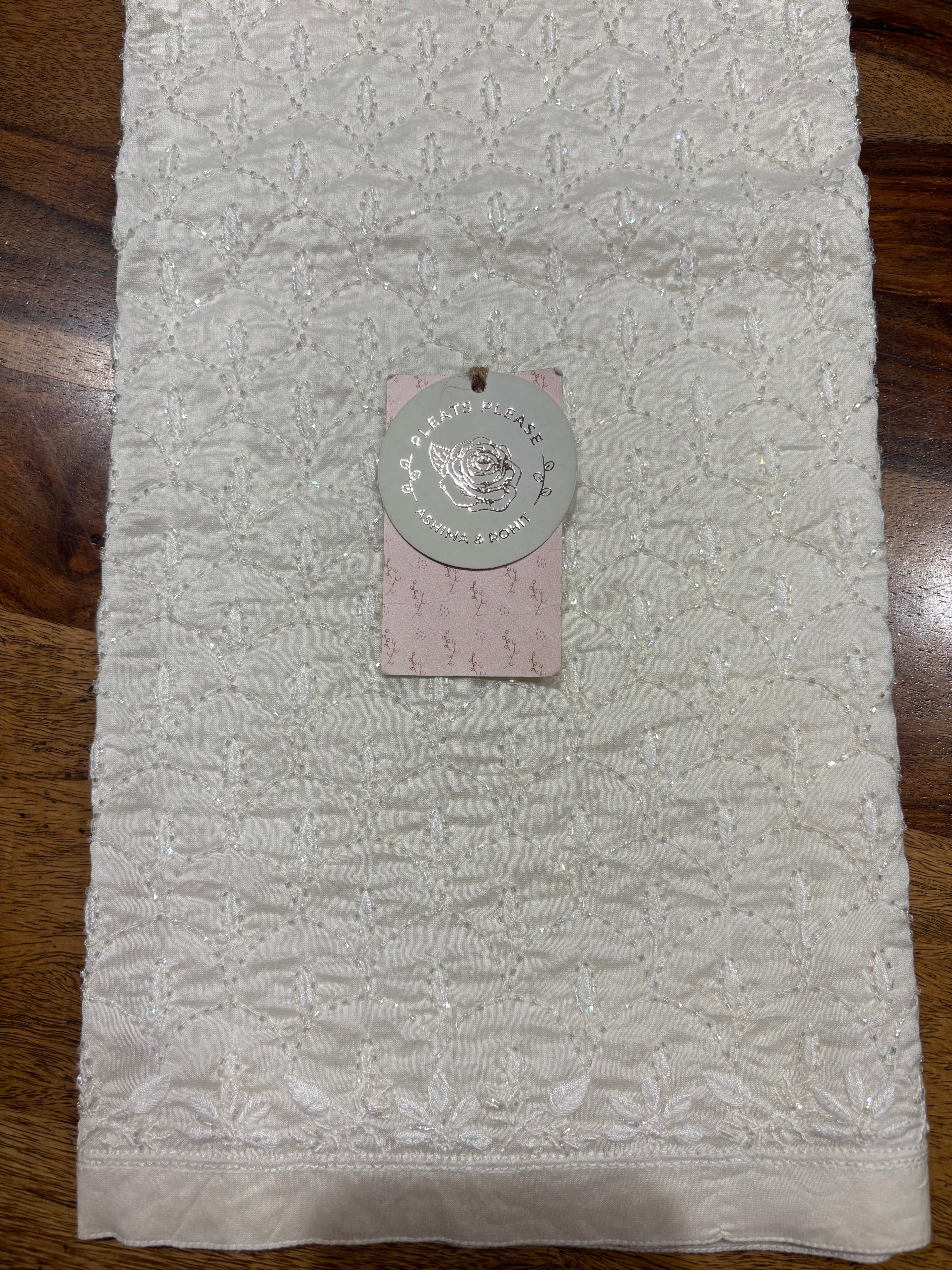 Dyeable Chanderi Silk Chikankari Bottom