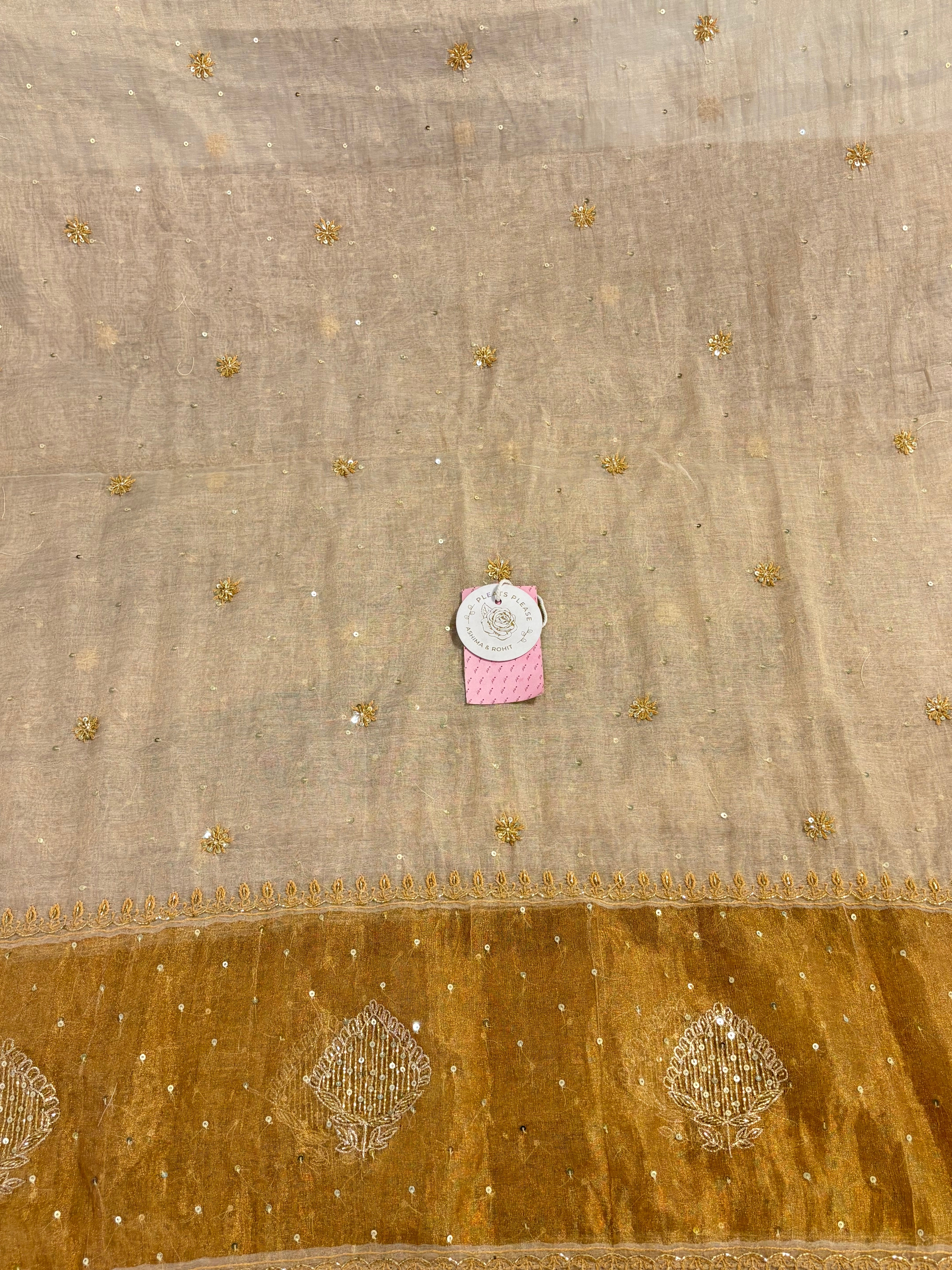 Dyebable Pure Tissue Chikankari A-line Anarkali & Dupatta