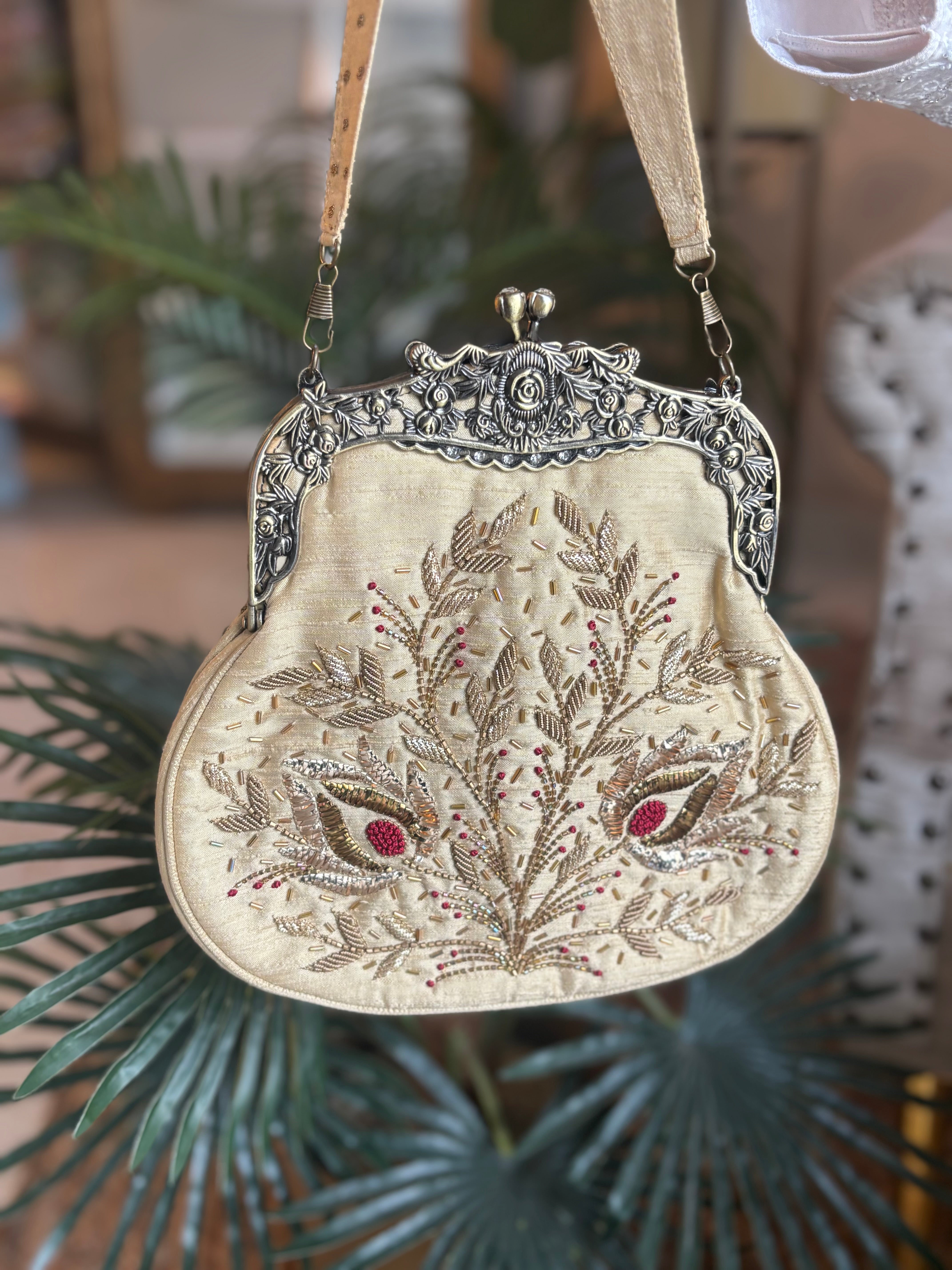 Golden Silk Mukaish Clutch