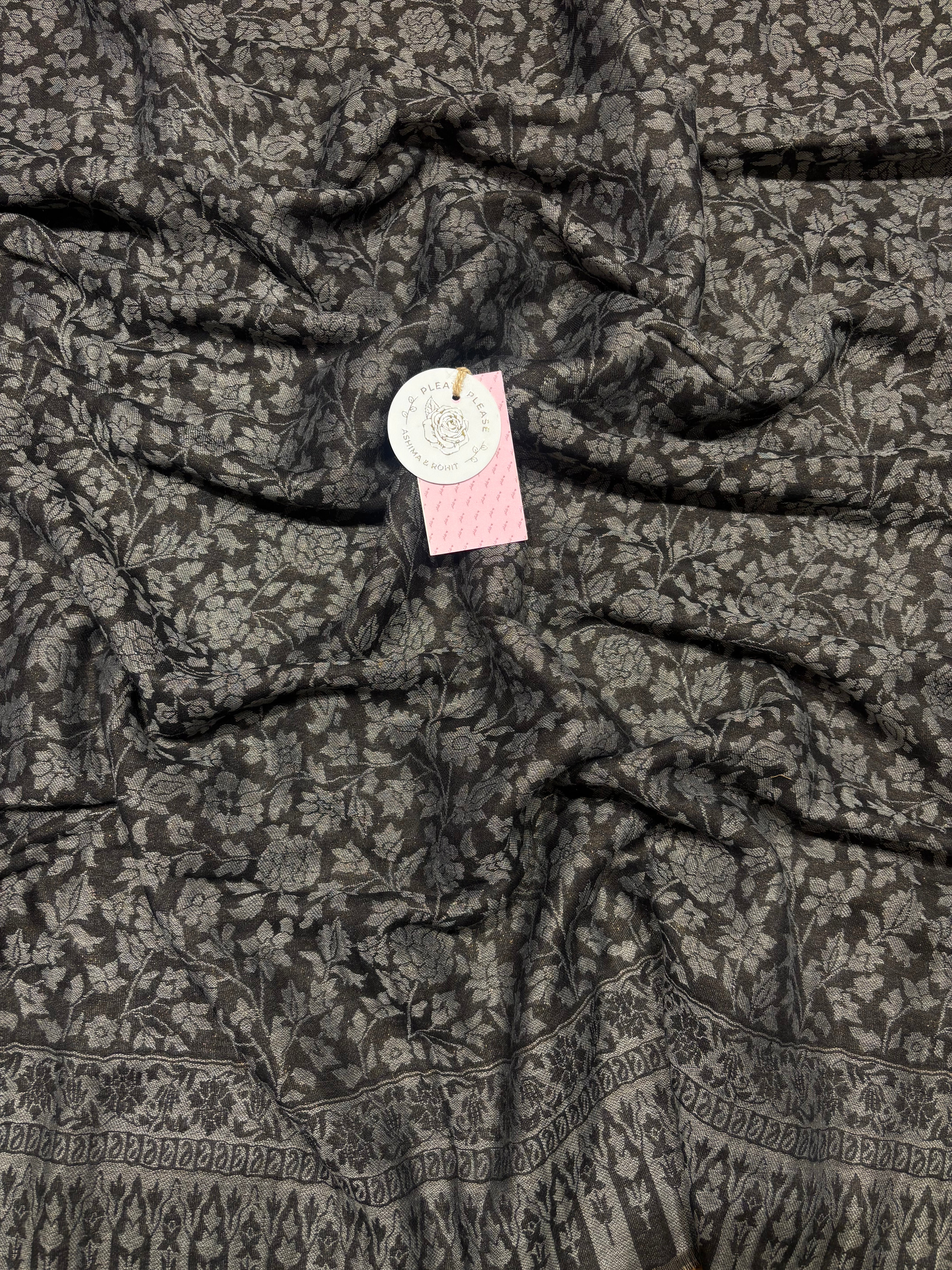 Black Cashmere Woolen Shawl