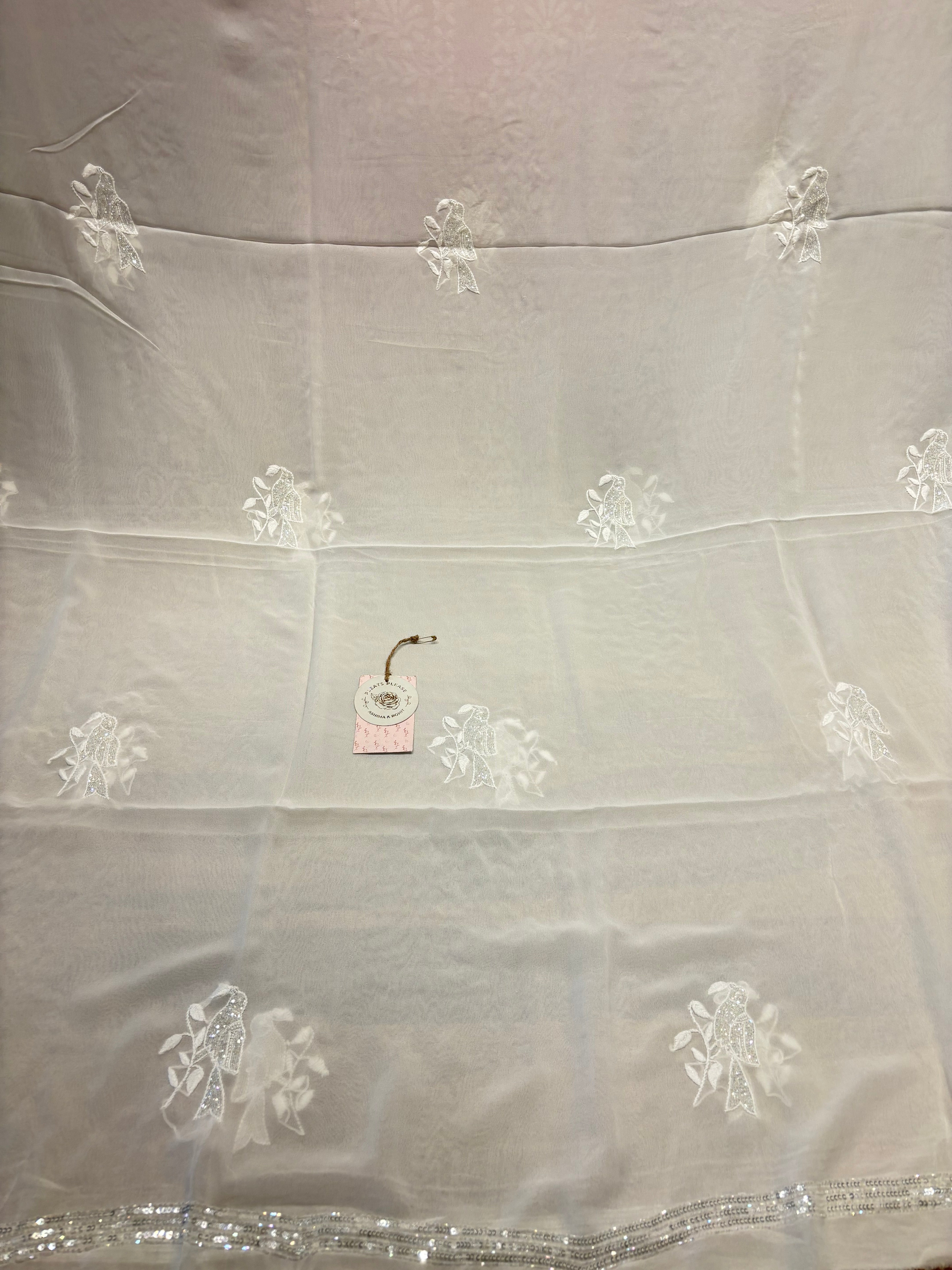 Dyeable Pure and Premium Georgette Chikankari Kurta and Dupatta Fabric