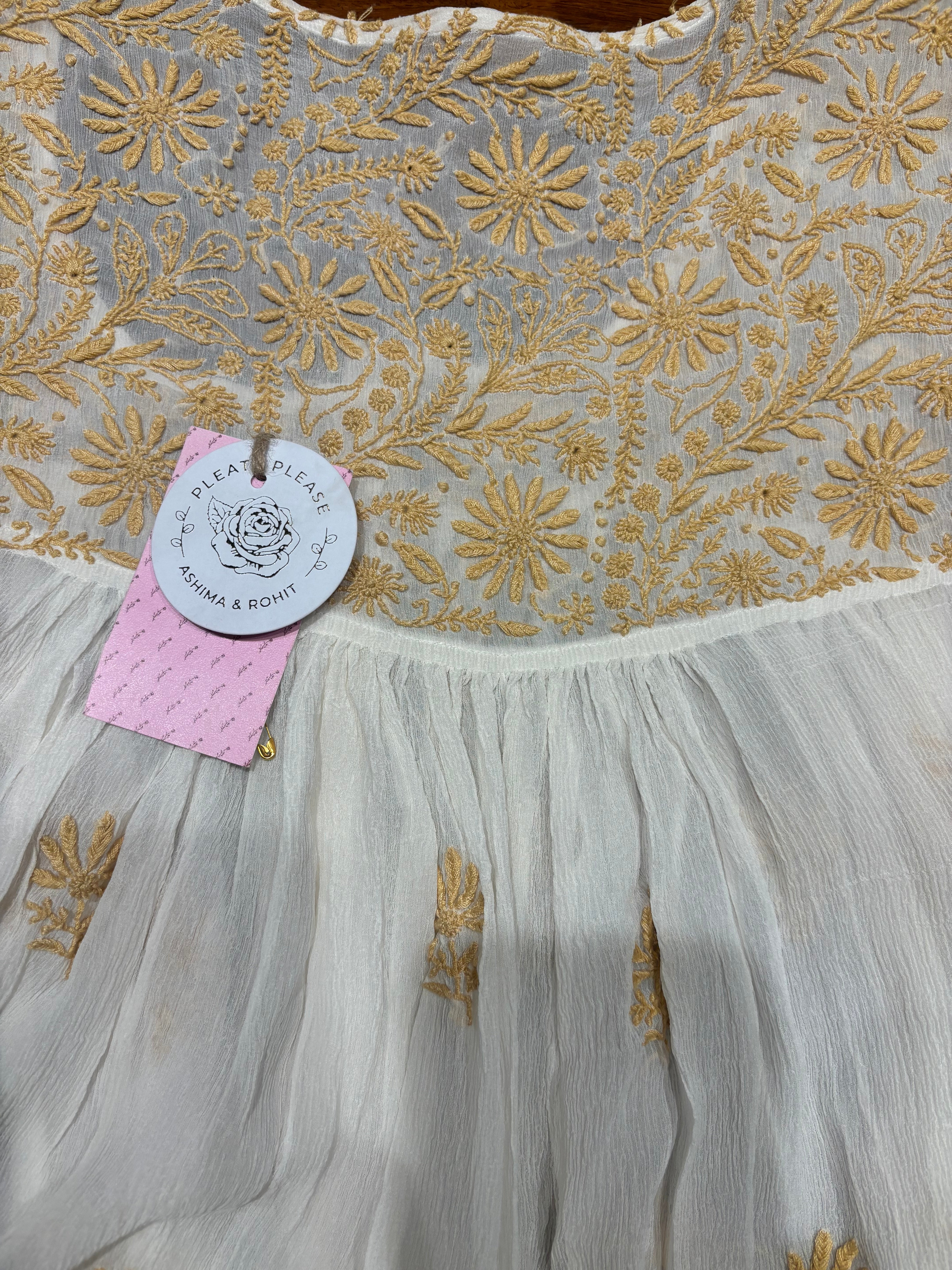 Dyeable Pure and Premium Chiffon Chikankari Top