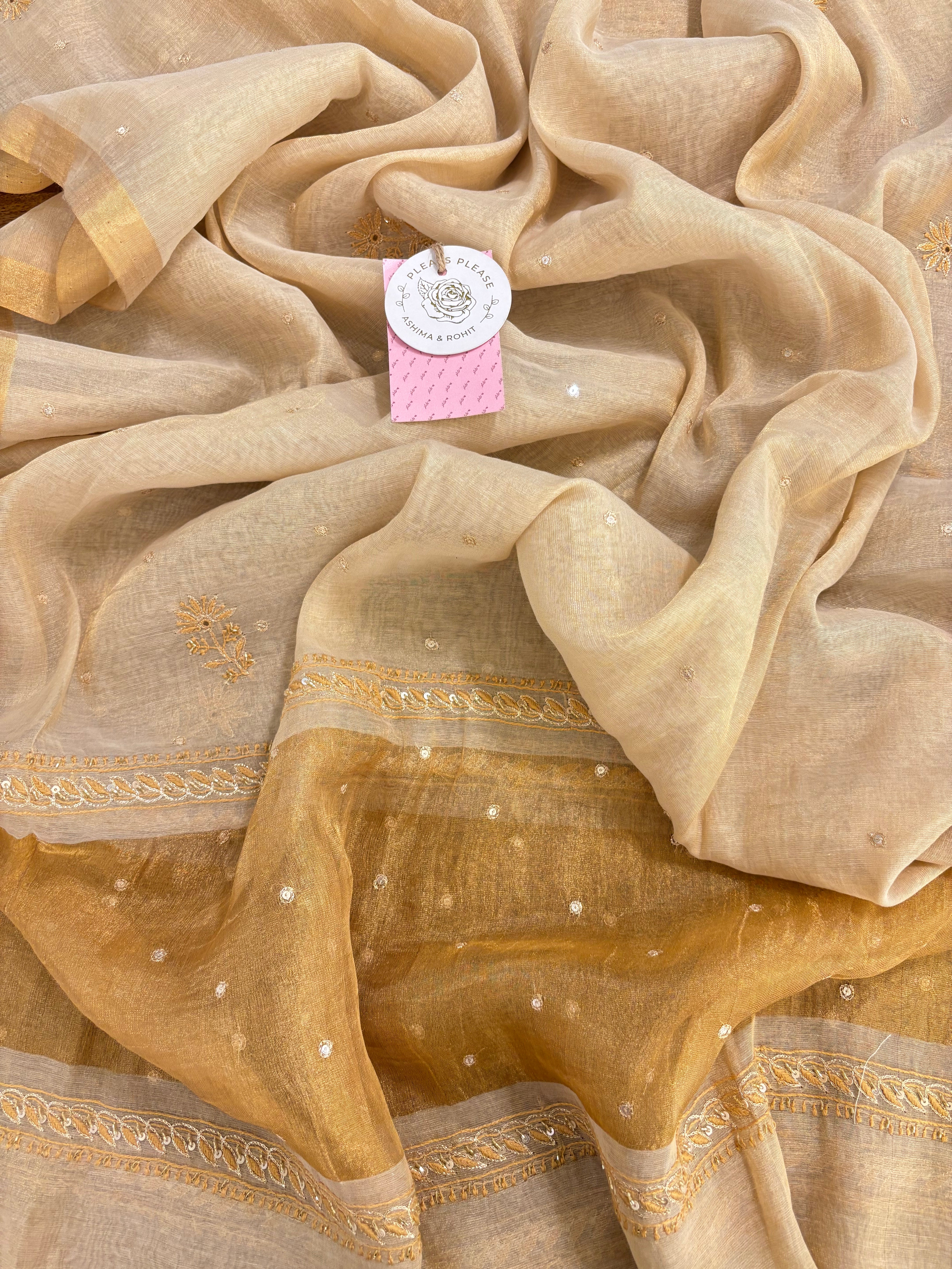 Dyeable Pure & Premium Tissue Chikankari Kurta & Dupatta