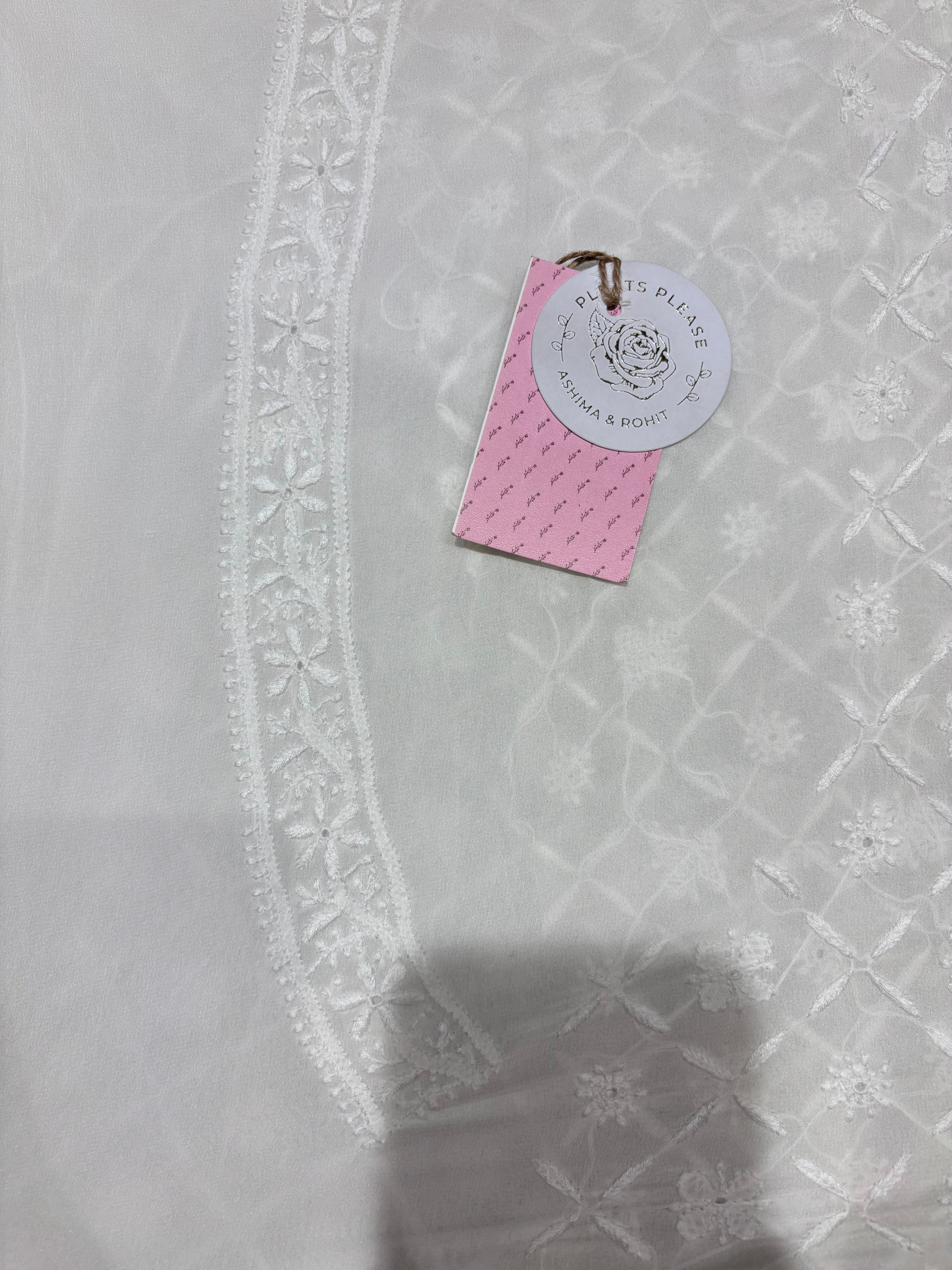 Dyeable Pure and Premium Georgette Chikankari Men’s Kurta Fabric