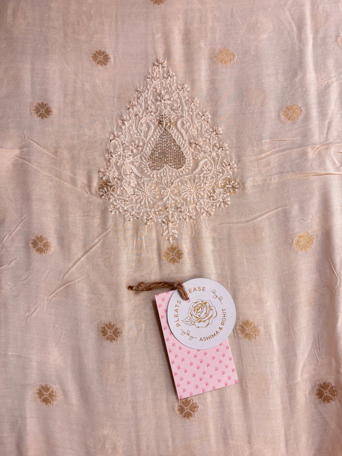 Creamy Peach Muslin Chikankari Men’s Kurta