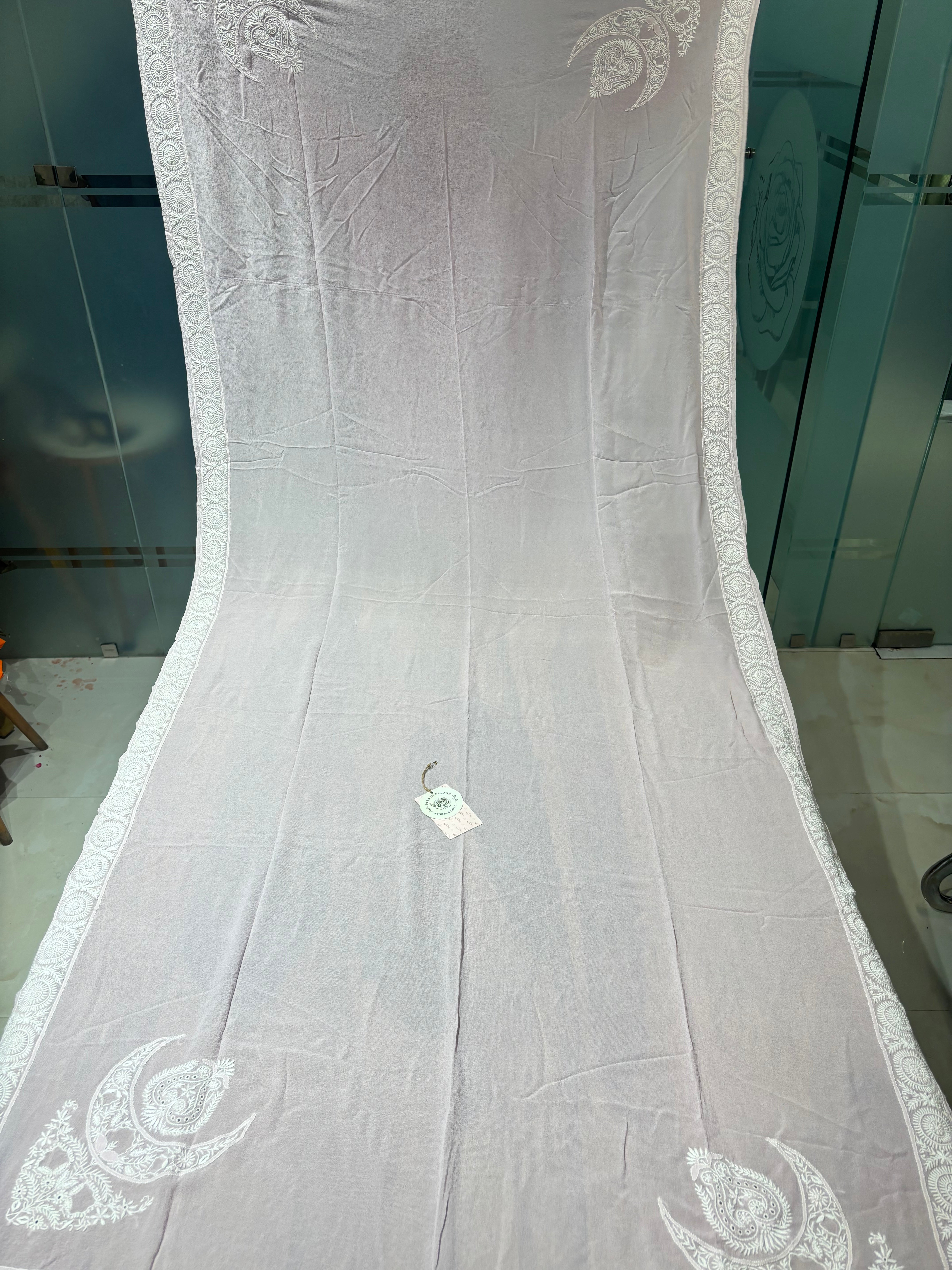 Lilac Pure & Premium Georgette Chikankari Dupatta