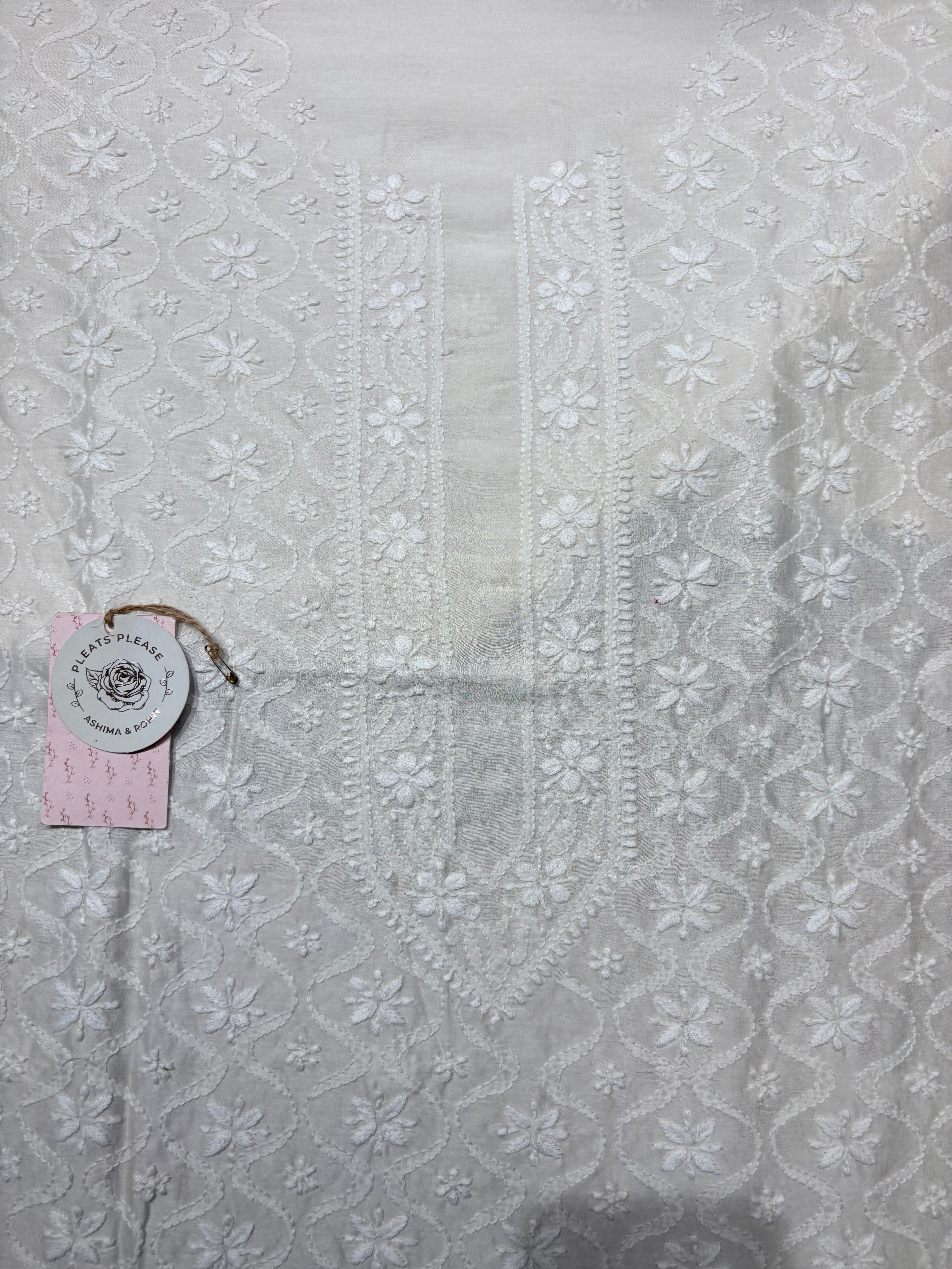 Dyeable Chanderi Silk Chikankari Men’s Kurta