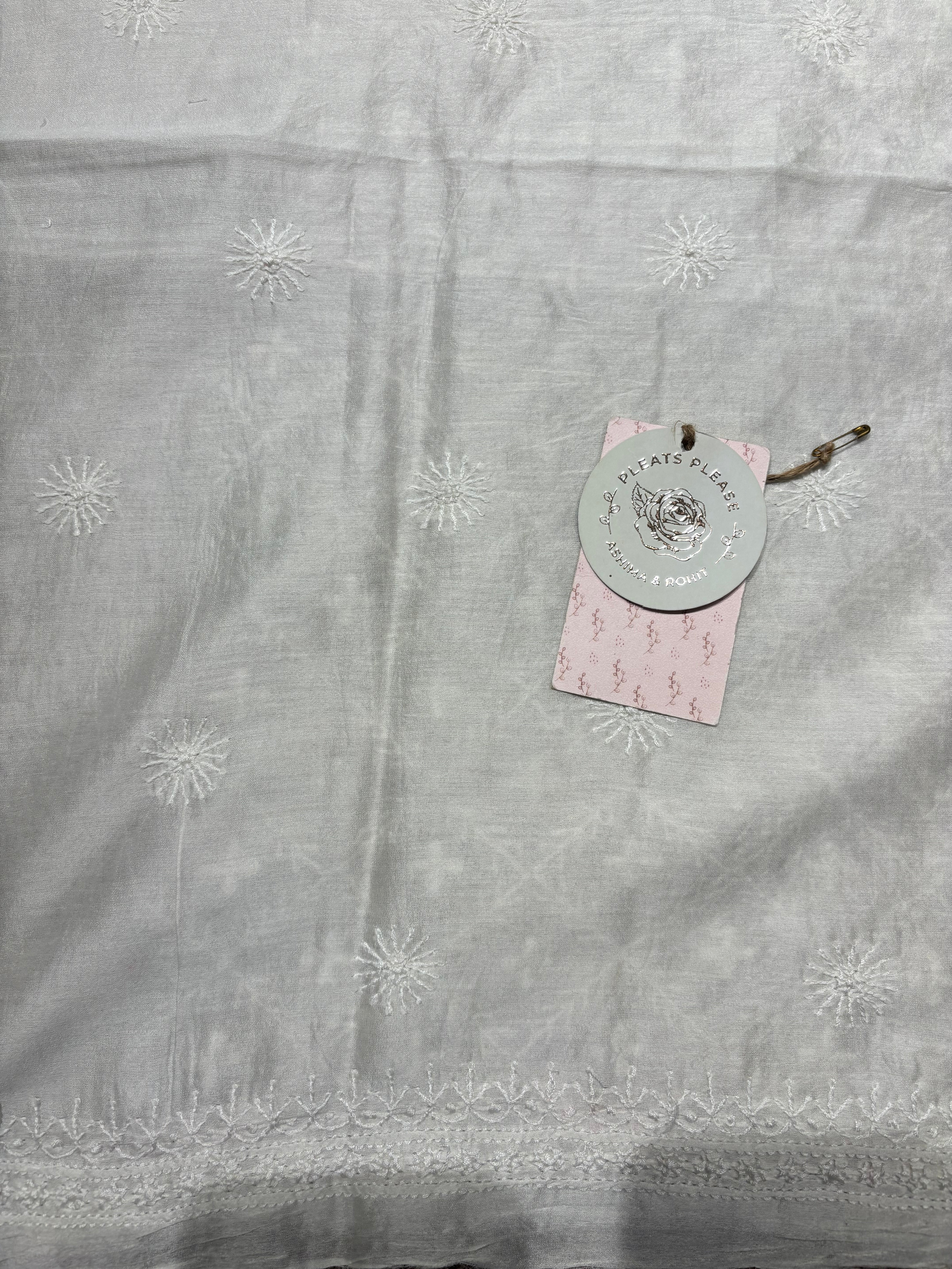 Dyeable Pure Chanderi Silk Chikankari Men’s Kurta Fabric