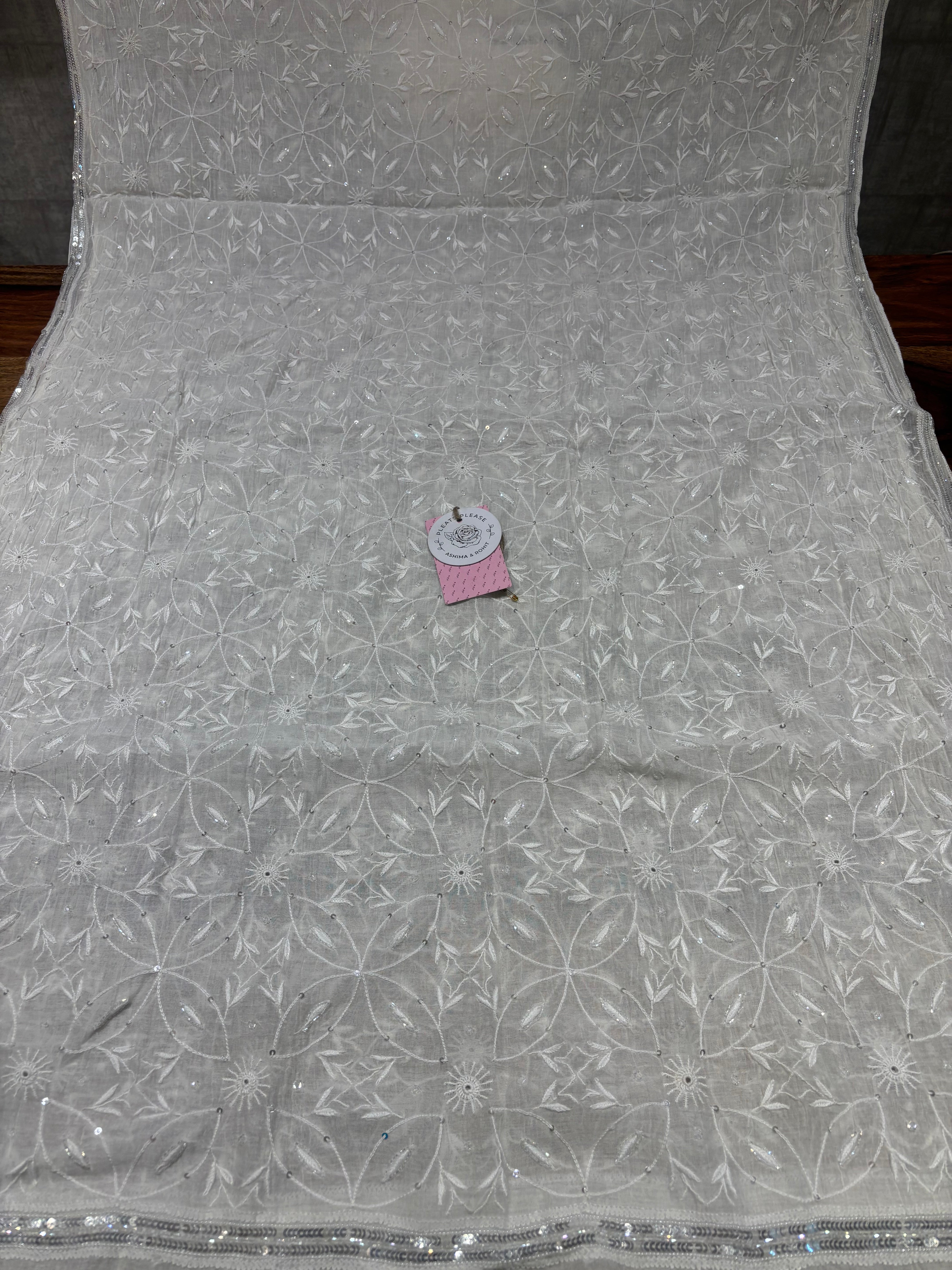 Dyeable Chanderi Mul Chikankari Kurta & Dupatta Set