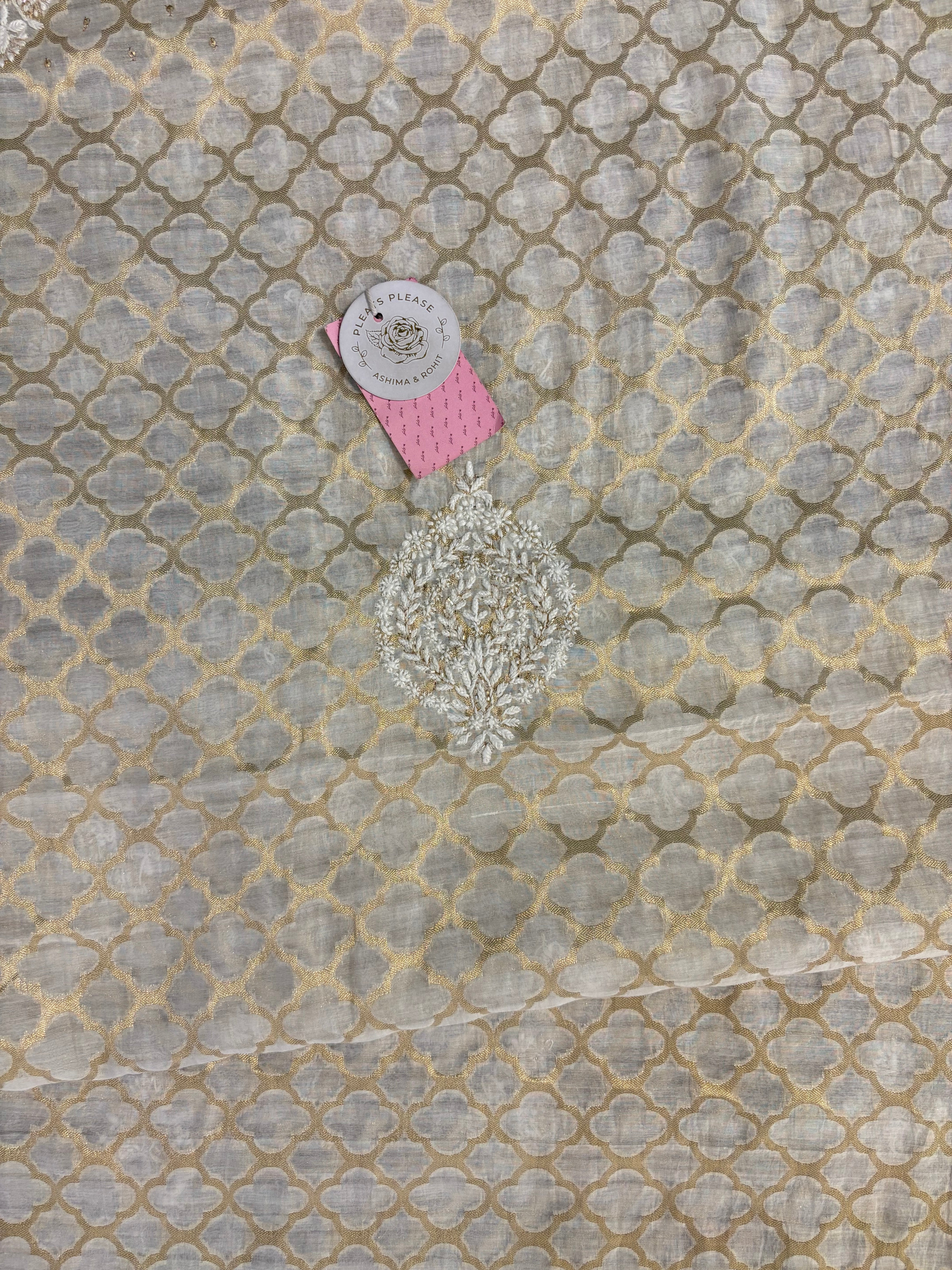 Dyeable Pure Chanderi Silk Men’s Chikankari Kurta
