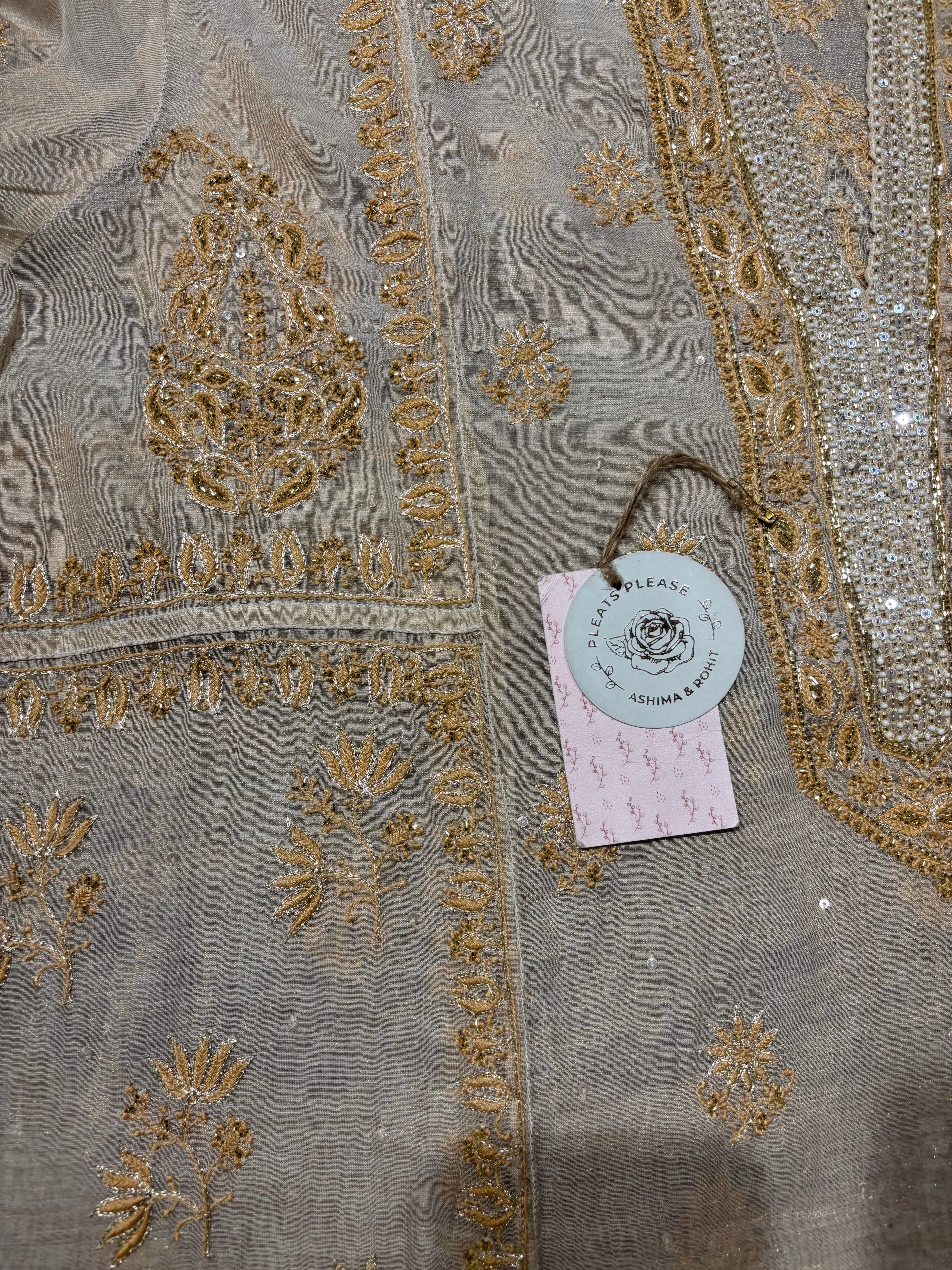 Dyeable Pure & Premium Tissue Chikankari A-Line Anarkali & Dupatta Set