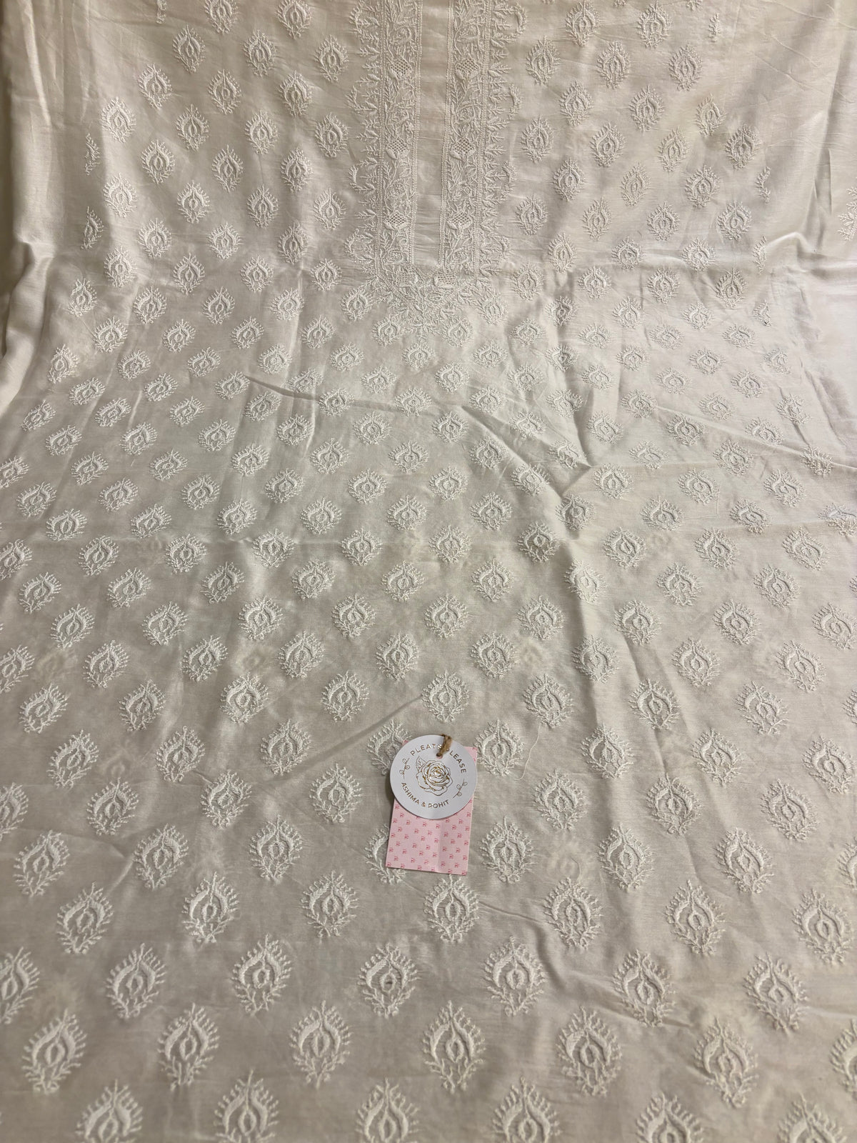 Dyeable Chanderi Silk Chikankari Men’s Kurta