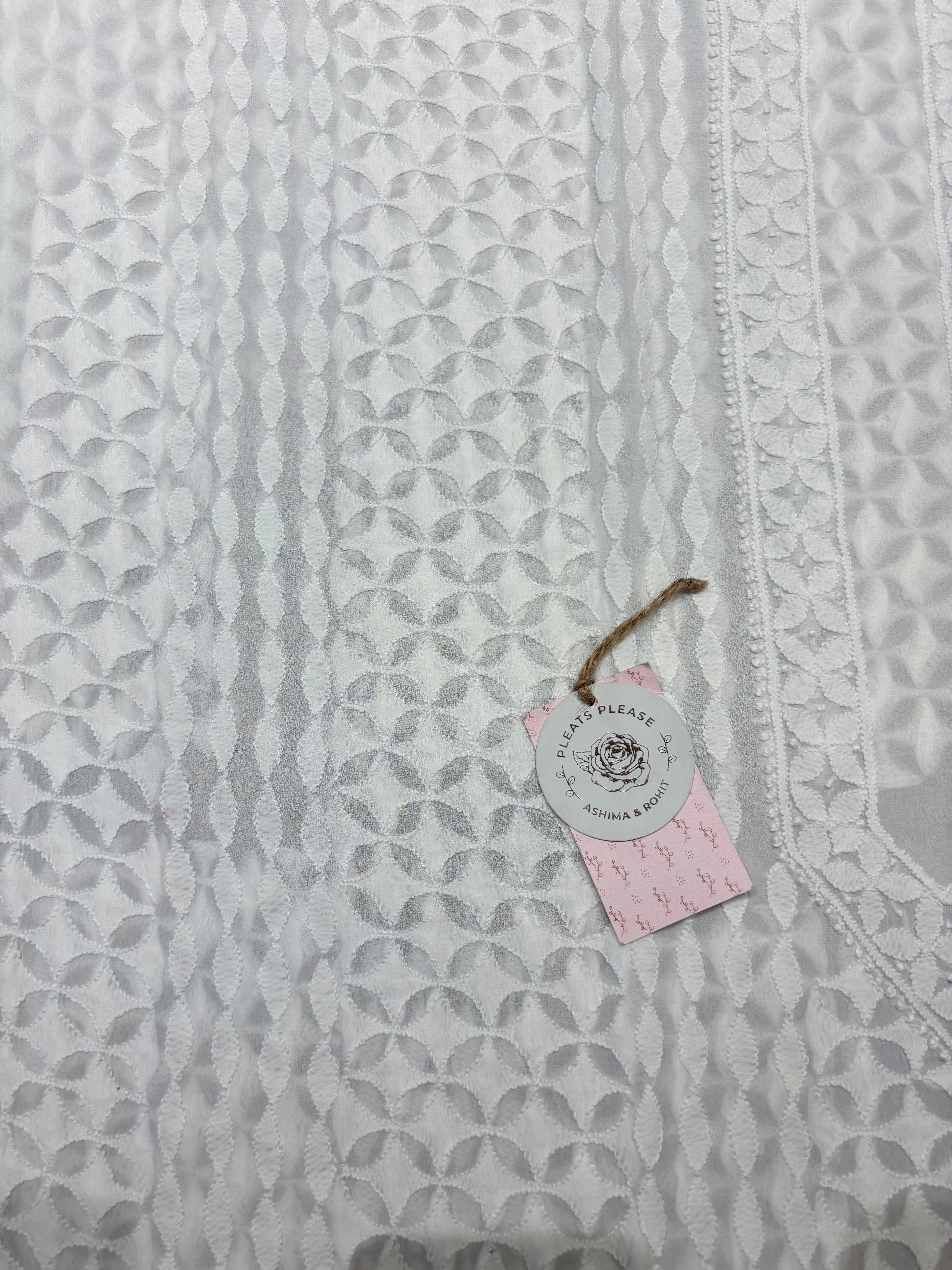 Dyeable Pure and Premium Georgette Chikankari Men’s Kurta Fabric