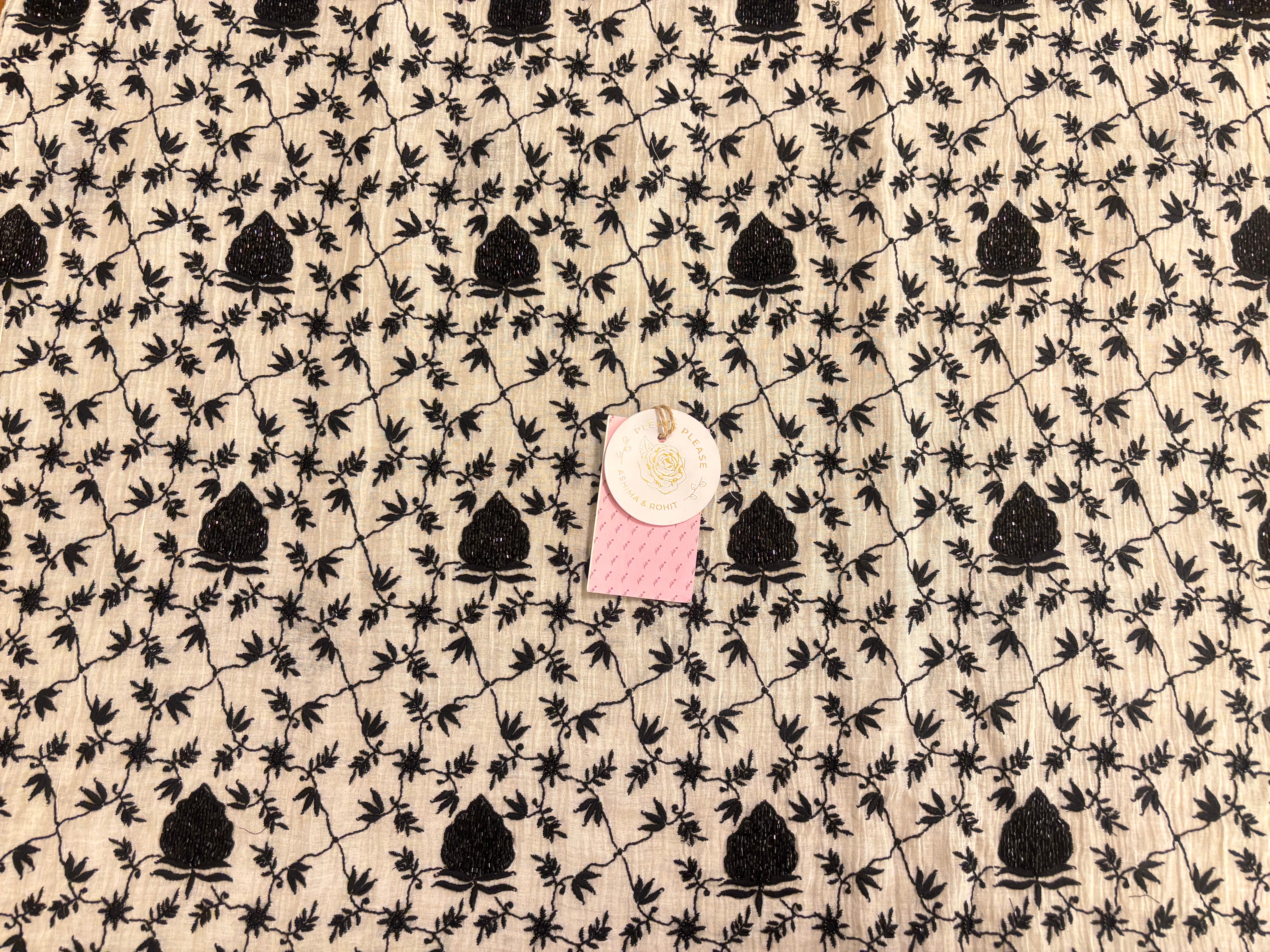 Dyeable Black & White  Chikankari Kurta &Dupatta