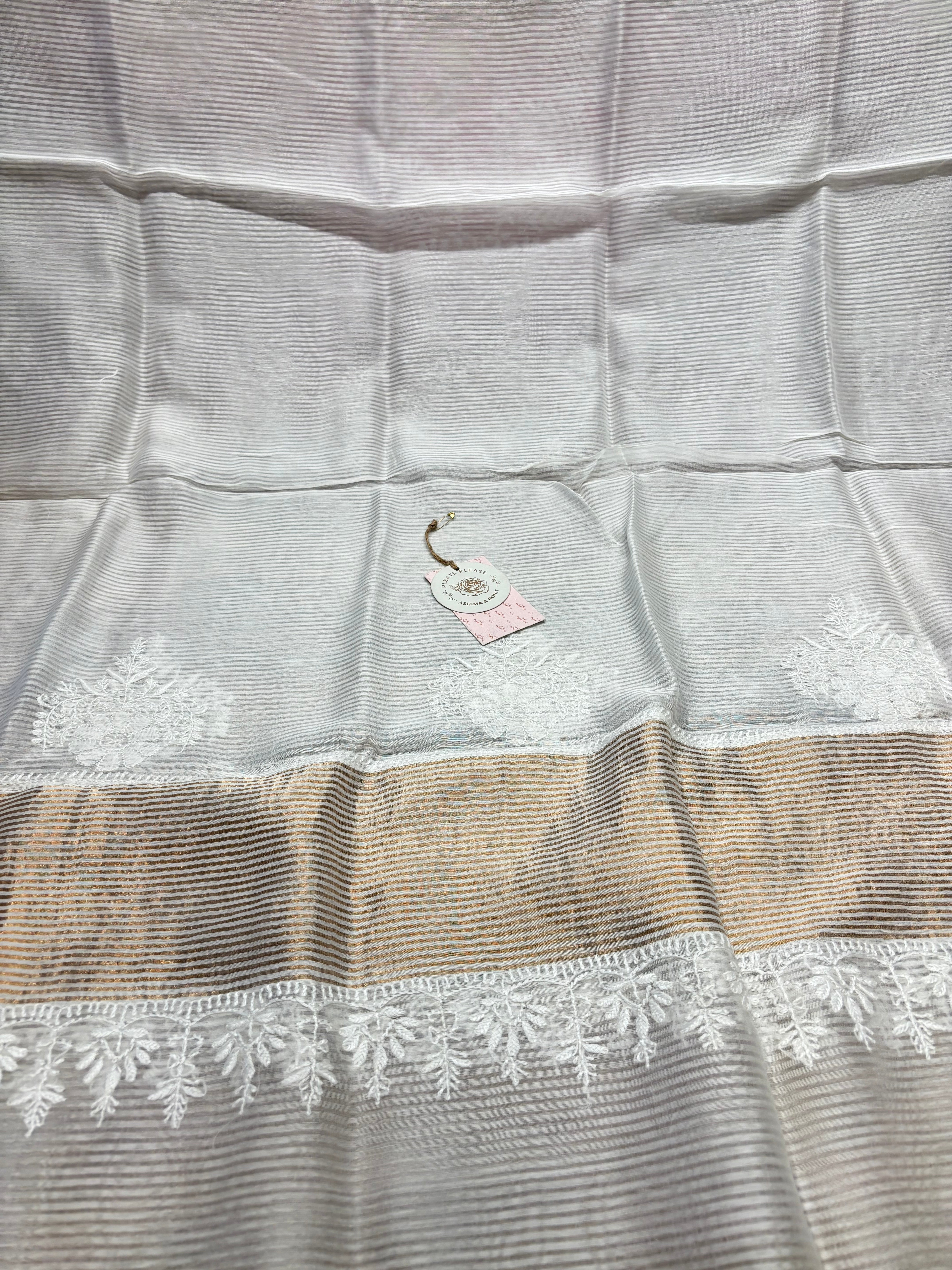 Dyeable Chanderi silk Chikankari Anarkali and Dupatta