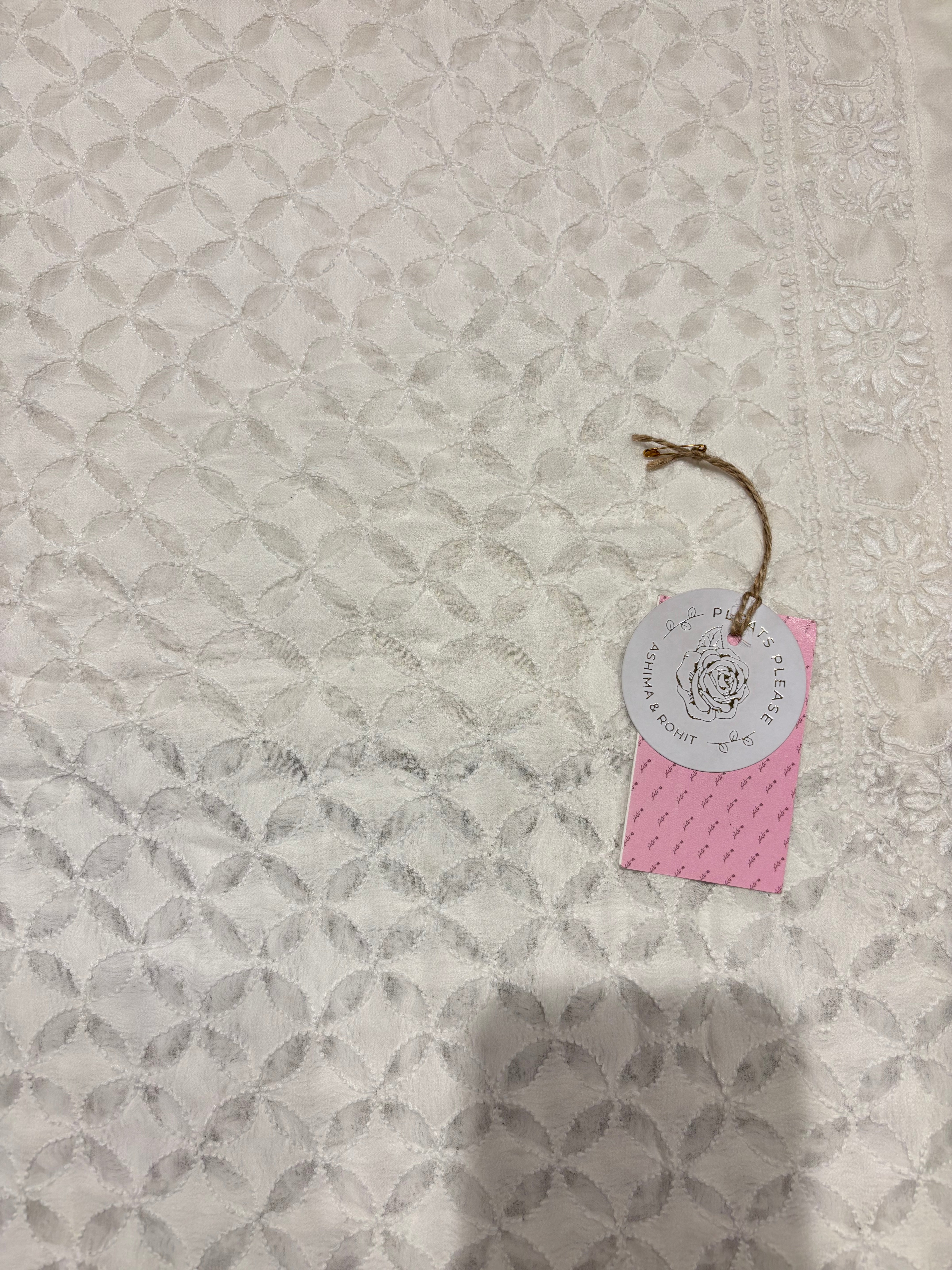 Dyeable Pure and Premium Georgette Chikankari Men’s Kurta Fabric