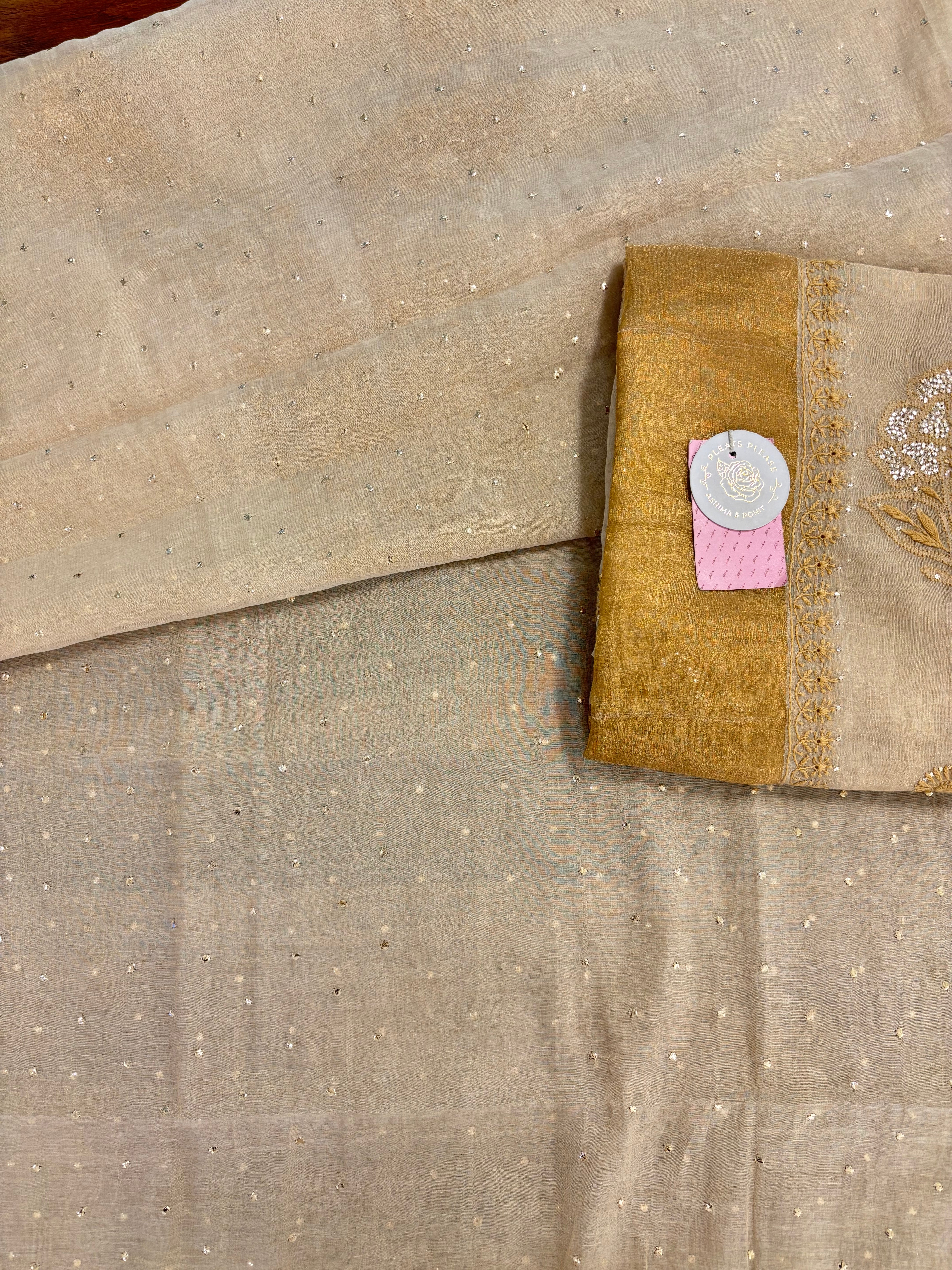 Dyeable Pure & Premium Tissue Mukaish Chikankari Kurta & Dupatta - Pleats PleaseChikankari