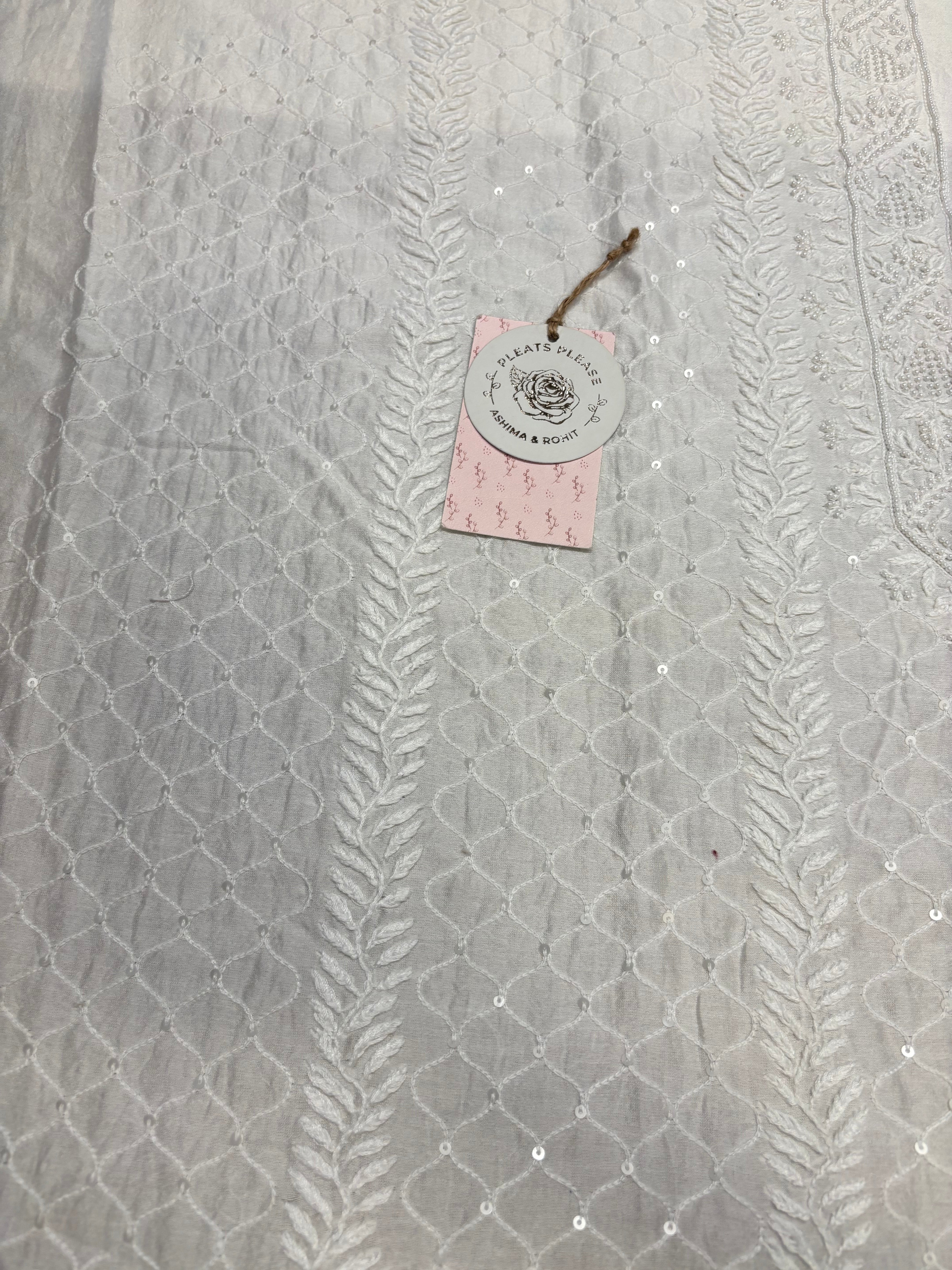 Dyeable Chanderi Silk Chikankari Men’s Kurta