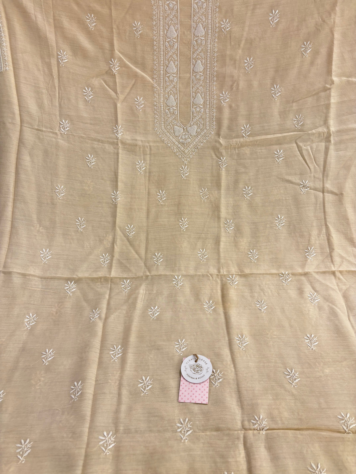 Dyeable Monga Silk Men’s Chikankari Kurta