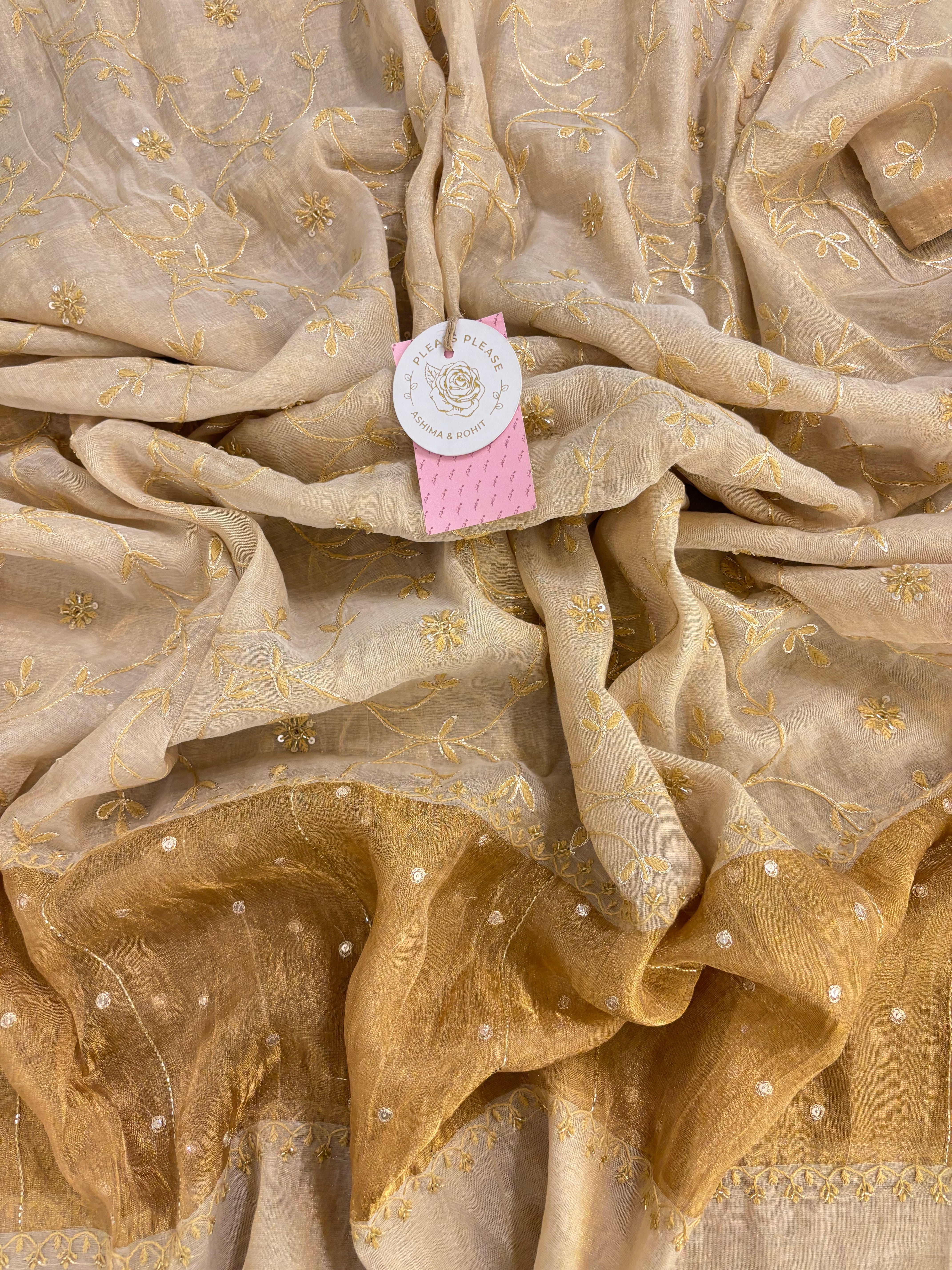 Dyeable Pure & Premium Tissue Chikankari Kurta & Dupatta