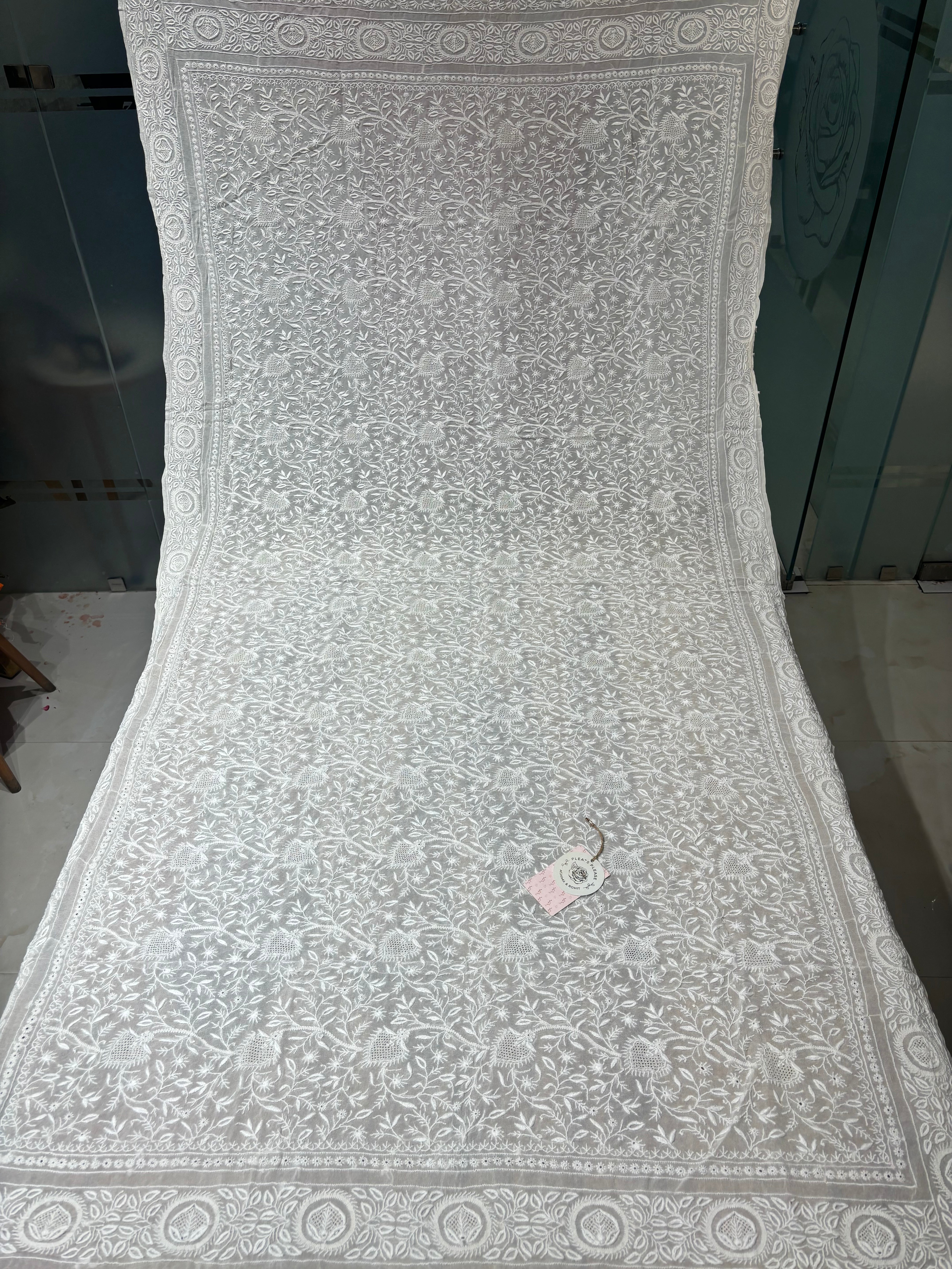 Dyeable Pure & Premium Georgette Chikankari Dupatta