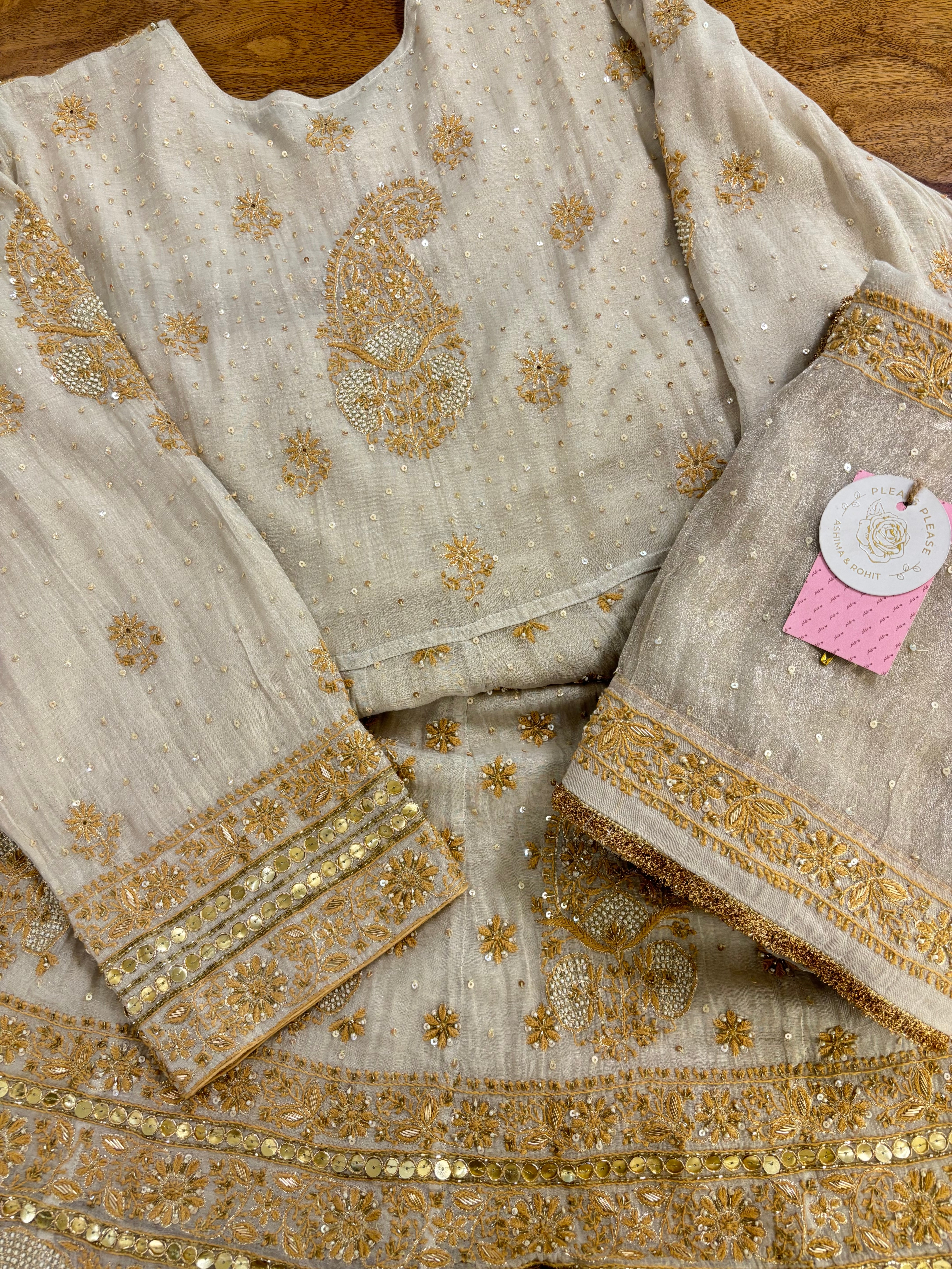 Dyeable Pure & Premium Tissue Chikankari Anarkali & Dupatta